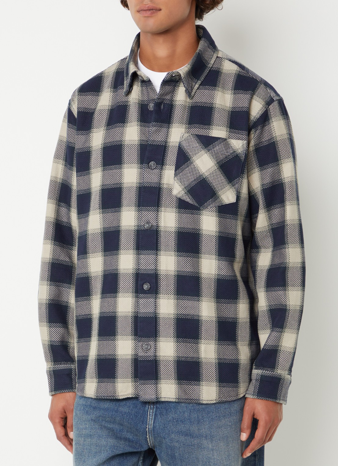 Carhartt WIP Dayne overshirt met ruitdessin - detail 4 beige