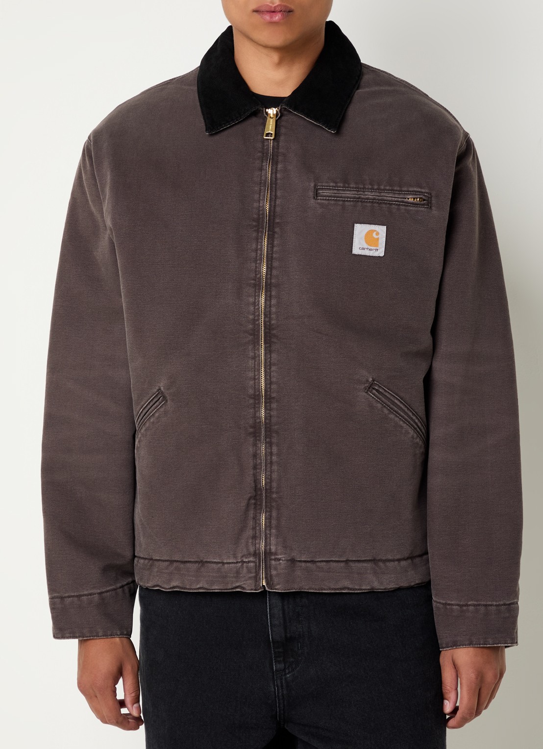 Carhartt WIP Detroit jack met details van corduroy - detail 2 lichtbruin