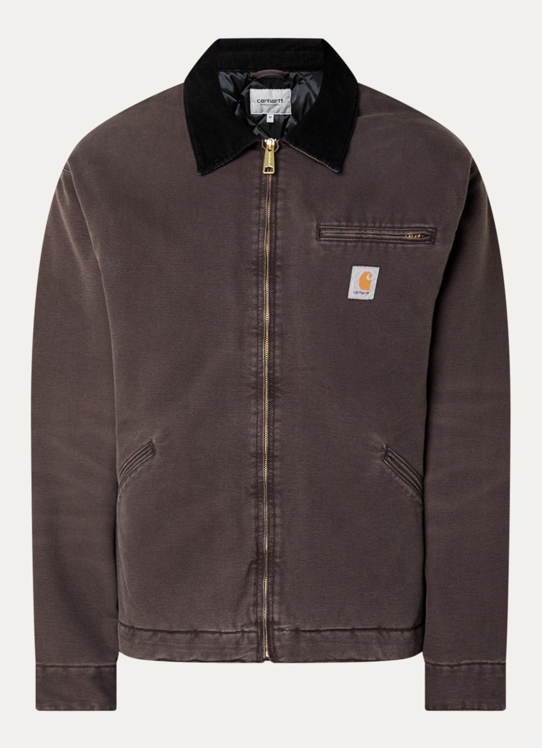 Carhartt WIP Detroit jack met details van corduroy - voorkant 3 lichtbruin