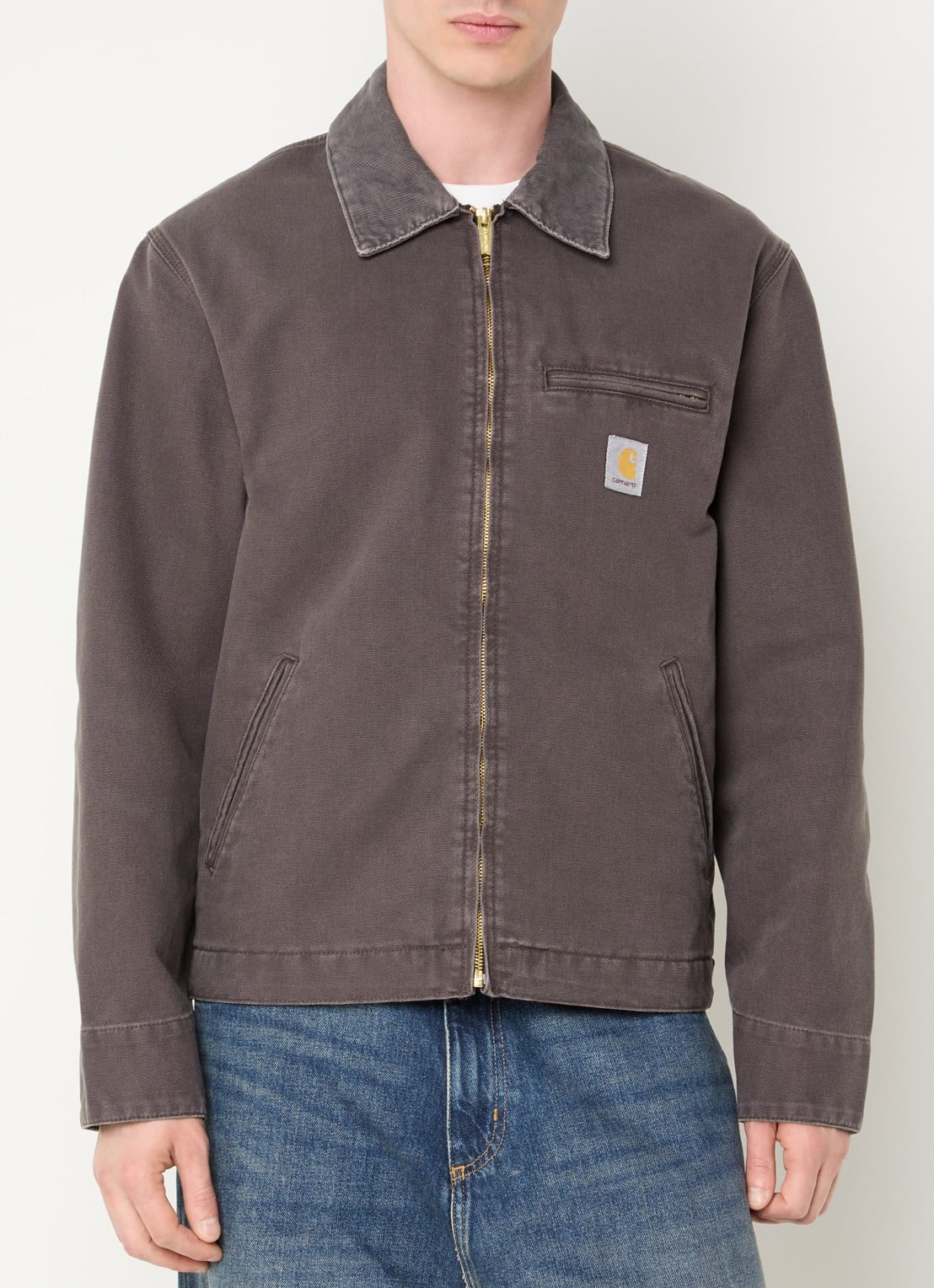 Carhartt WIP Detroit jack met details van corduroy - detail 4 taupe