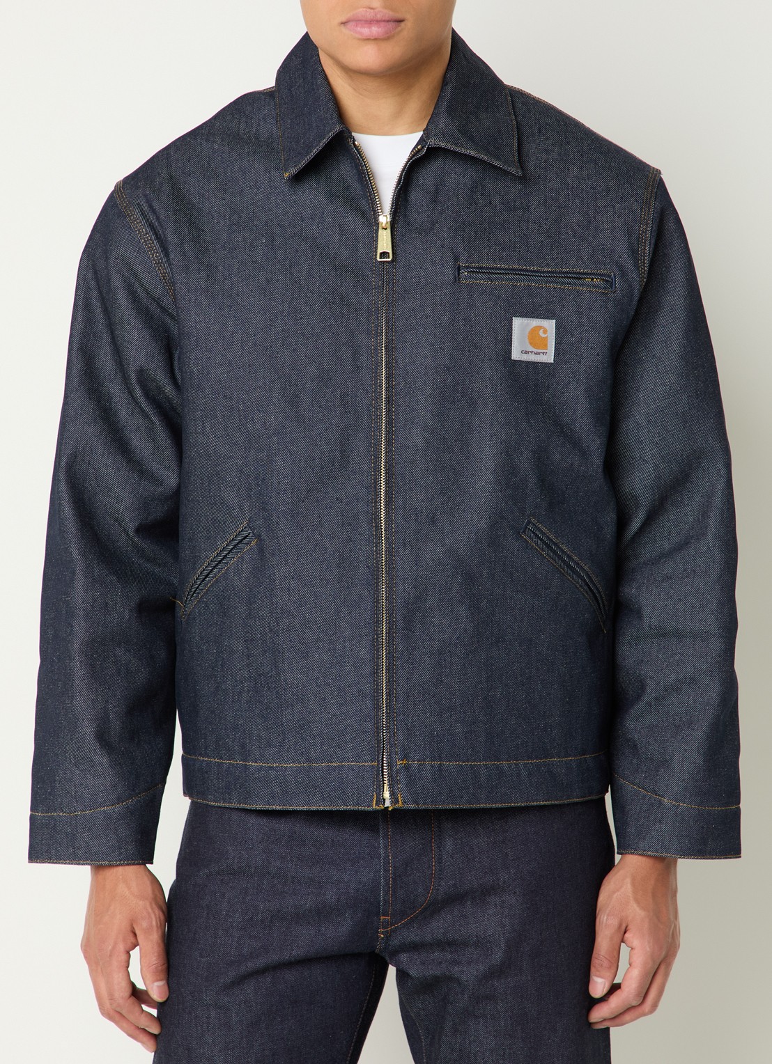 Carhartt WIP Detroit spijkerjas met steekzakken en logo - detail 2 indigo