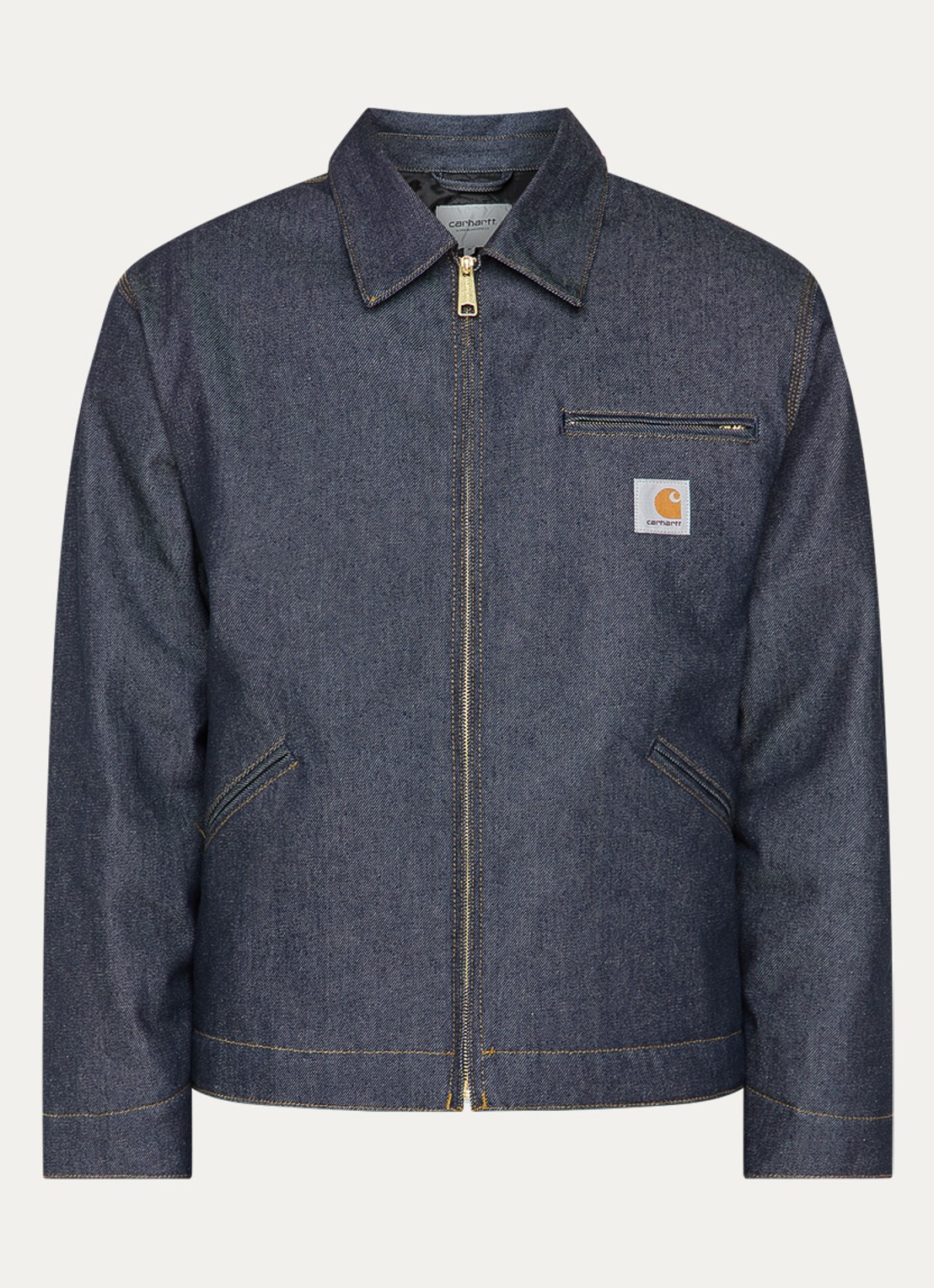 Carhartt WIP Detroit spijkerjas met steekzakken en logo - voorkant 3 indigo