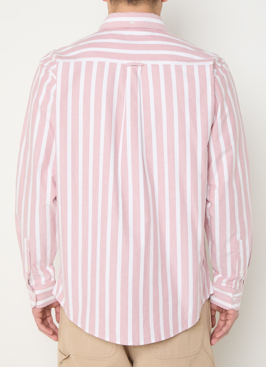 Carhartt WIP Deven regular fit overhemd met streepprint - achterkant lichtrood