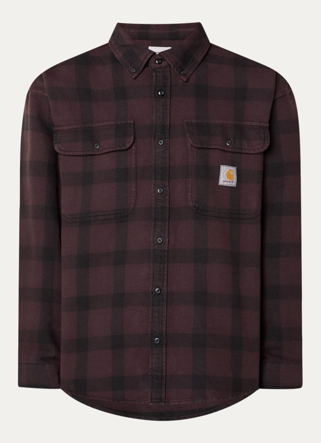 Carhartt WIP Edmands regular fit overshirt met ruitdessin - voorkant 2 kastanjebruin