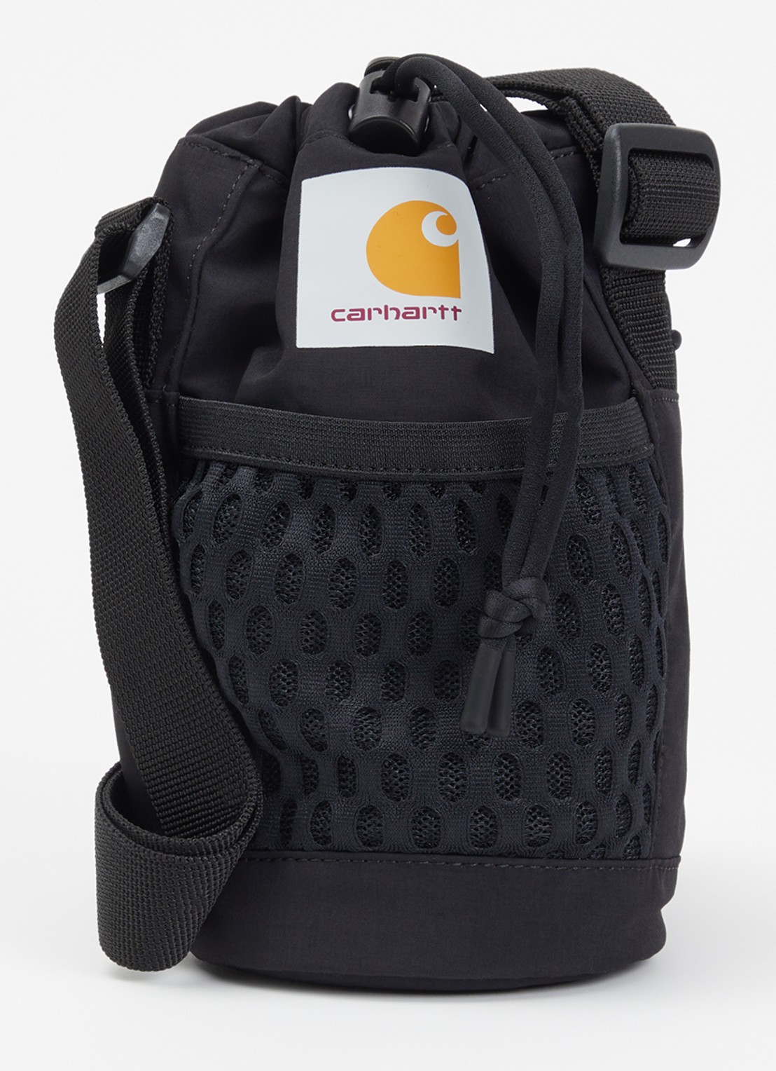 Carhartt WIP Egerton schoudertas met verstelbare schouderriem en logo  - voorkant 2 zwart