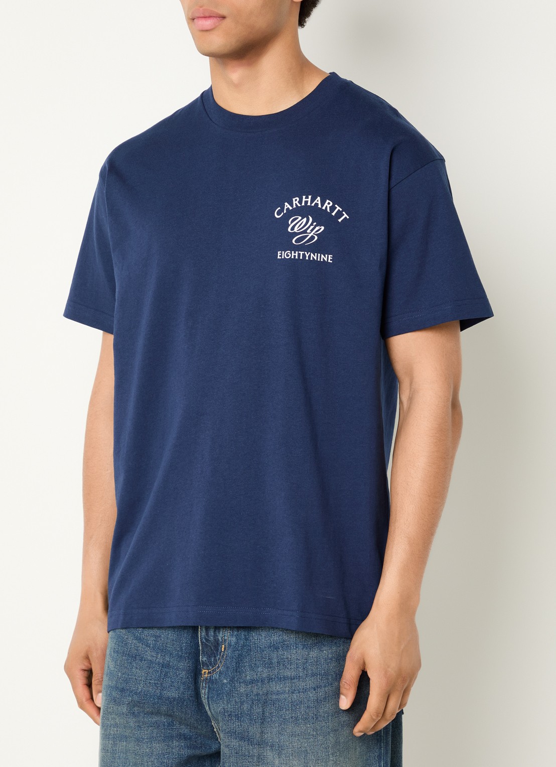 Carhartt WIP Eightynine T-shirt met logo- en backprint - achterkant donkerblauw