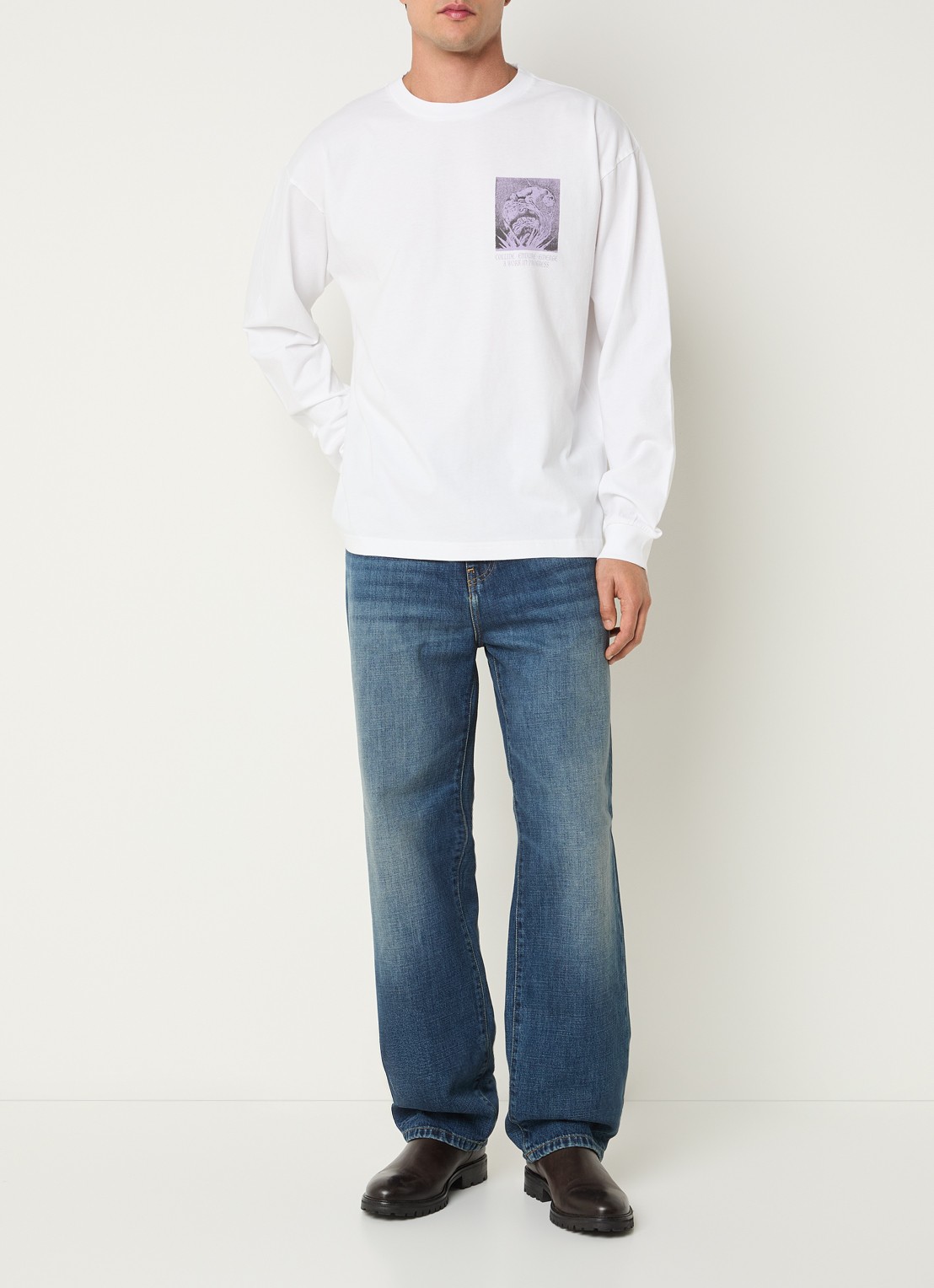 Carhartt WIP Emerge longsleeve met print - voorkant 3 wit