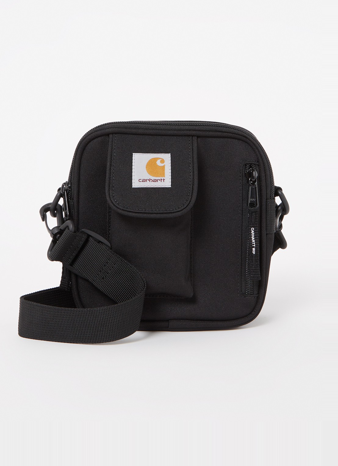 Carhartt WIP Essentials Small crossbodytas met logo - voorkant 4 zwart