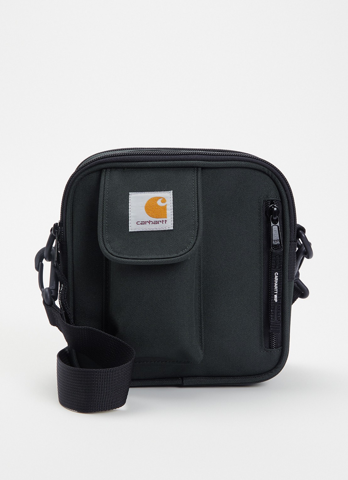 Carhartt WIP Essentials Small crossbodytas met logo - voorkant 5 donkergroen