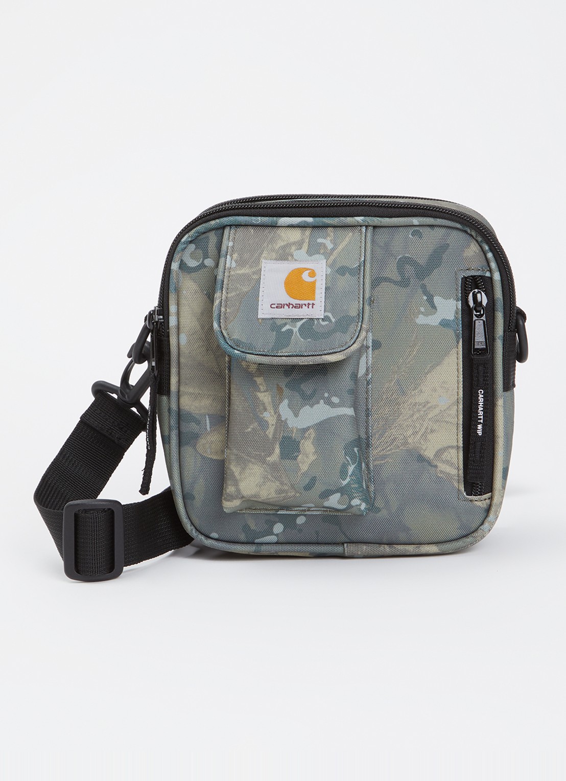 Carhartt WIP Essentials Small crossbodytas met logo - voorkant legergroen