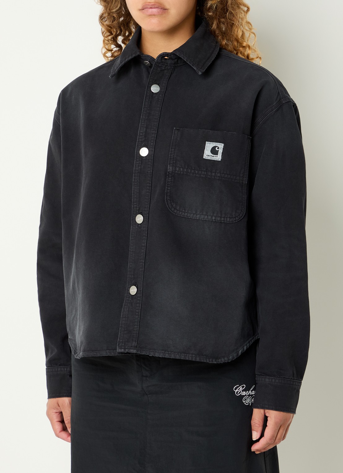 Carhartt WIP Georgia spijkerjas met borstzak - detail 2 zwart