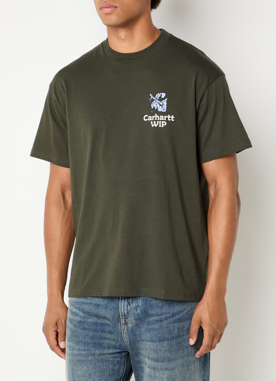 Carhartt WIP Grape Picker T-shirt met logo- en backprint - achterkant 3 groen