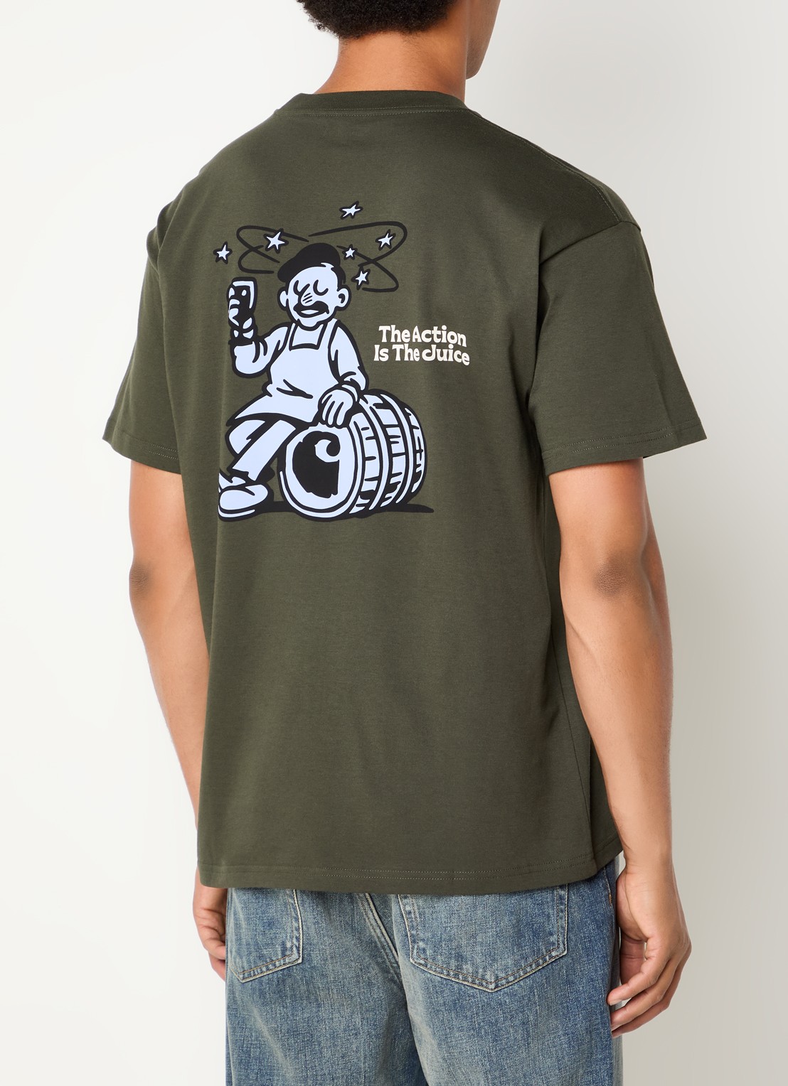 Carhartt WIP Grape Picker T-shirt met logo- en backprint - detail 4 groen