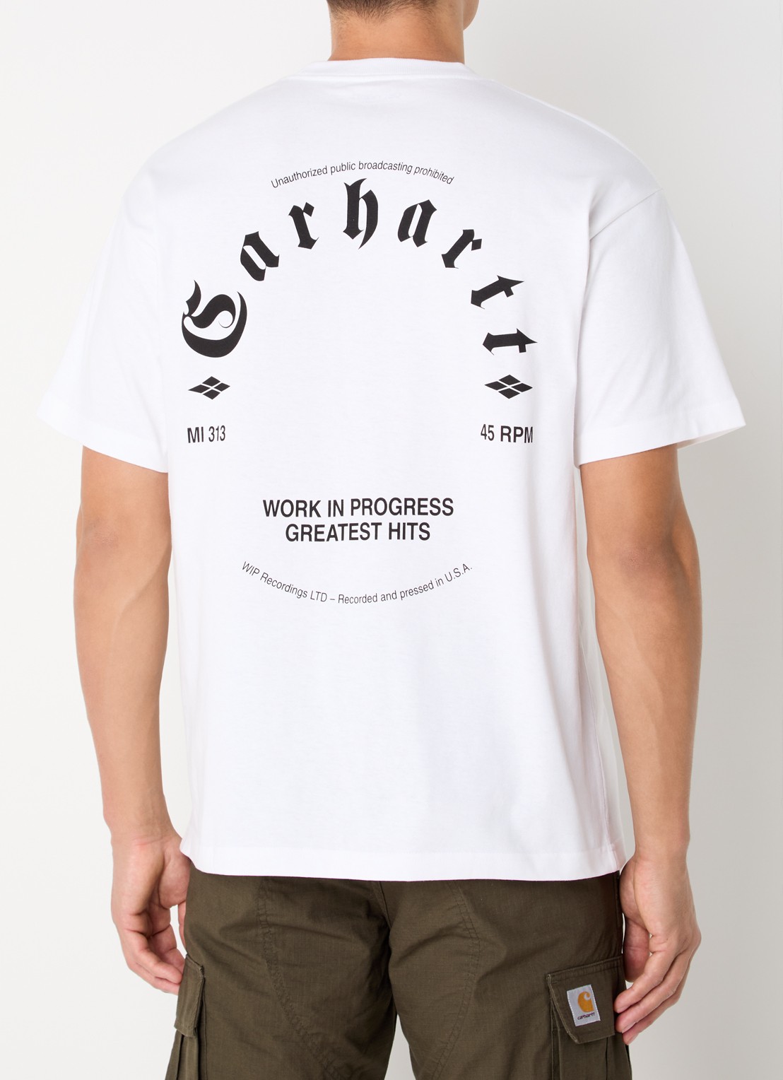 Carhartt WIP Greatest Hits T-shirt van  katoen met front- en backprint - detail wit