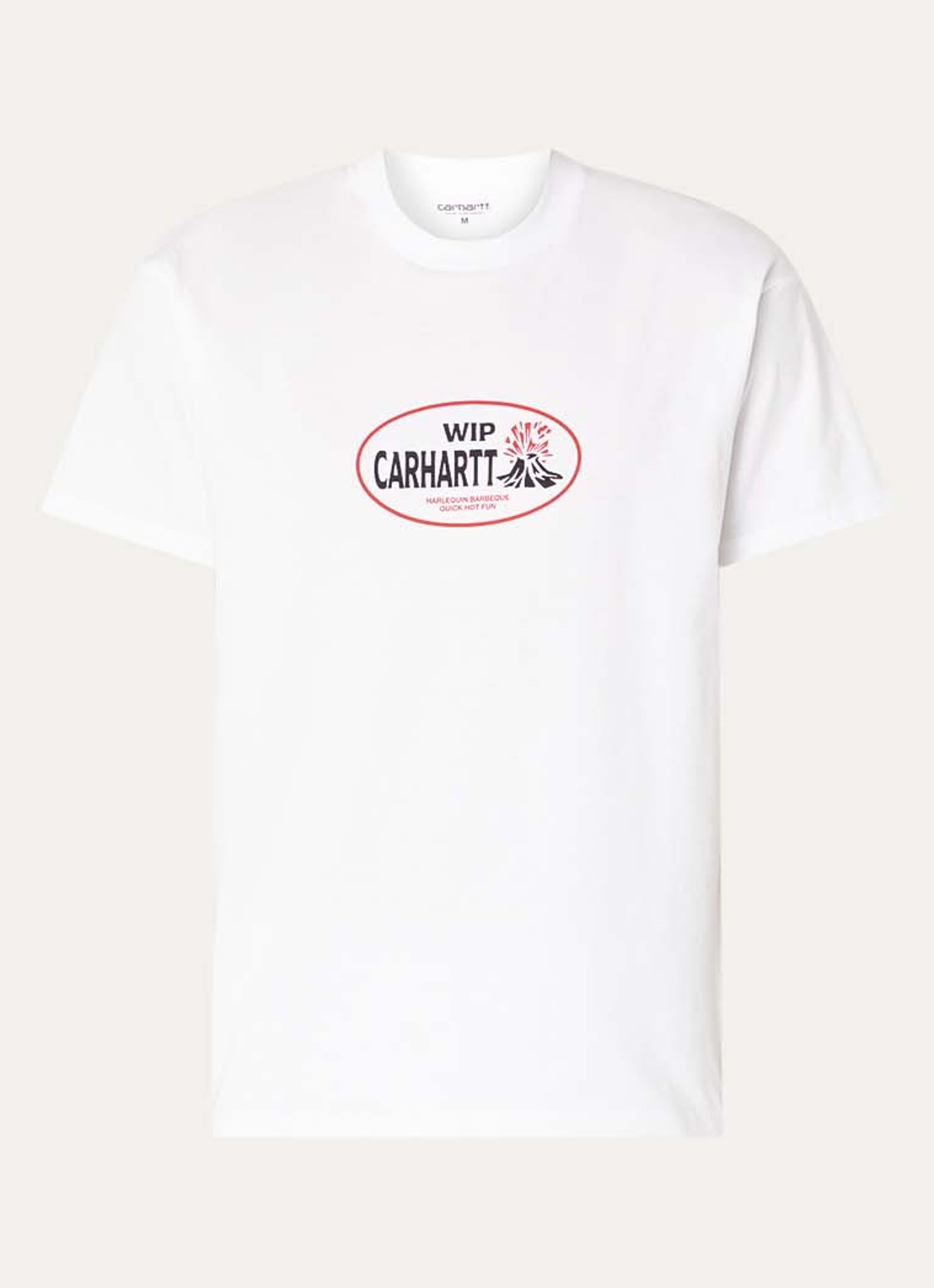 Carhartt WIP Harlequin BBQ T-shirt met logo- en backprint - voorkant wit