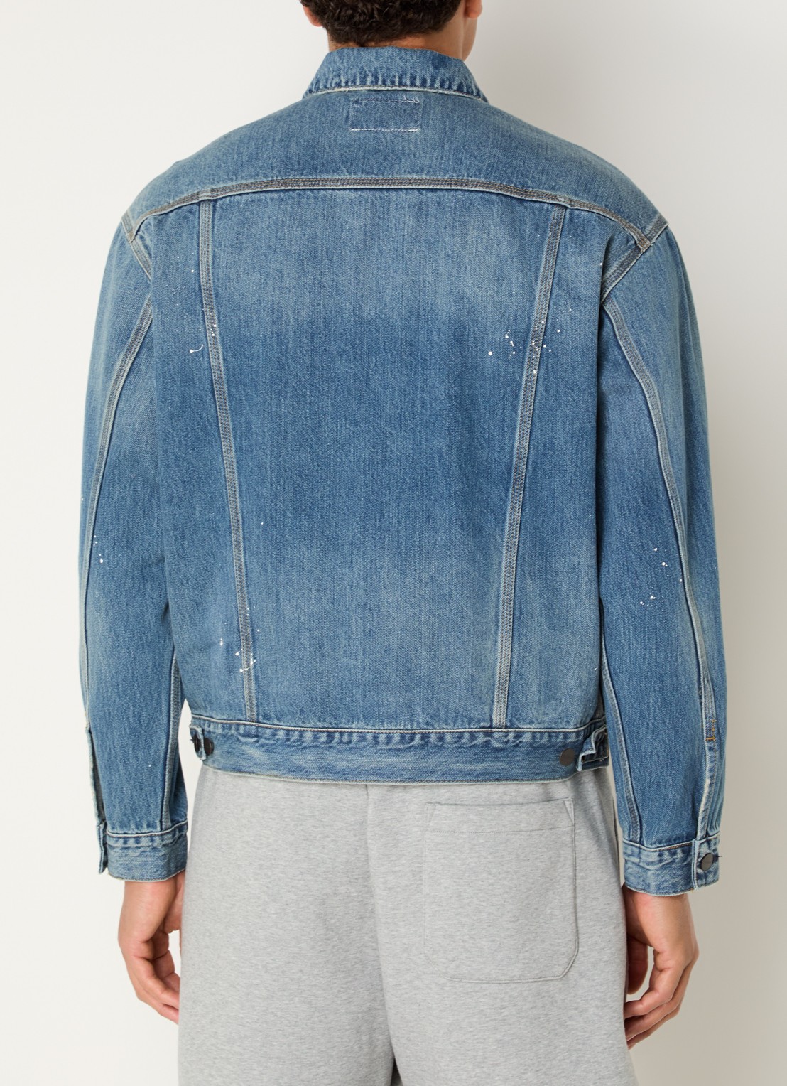 Carhartt WIP Helston spijkerjas met destroyed afwerking - achterkant 4 indigo