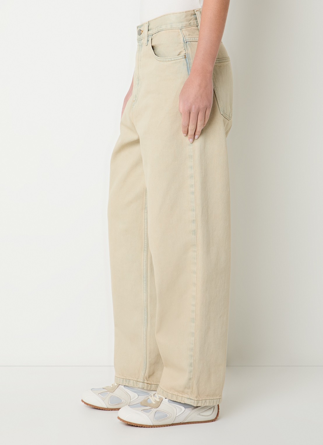 Carhartt WIP High waist straight leg jeans met gekleurde wassing - detail 5 creme