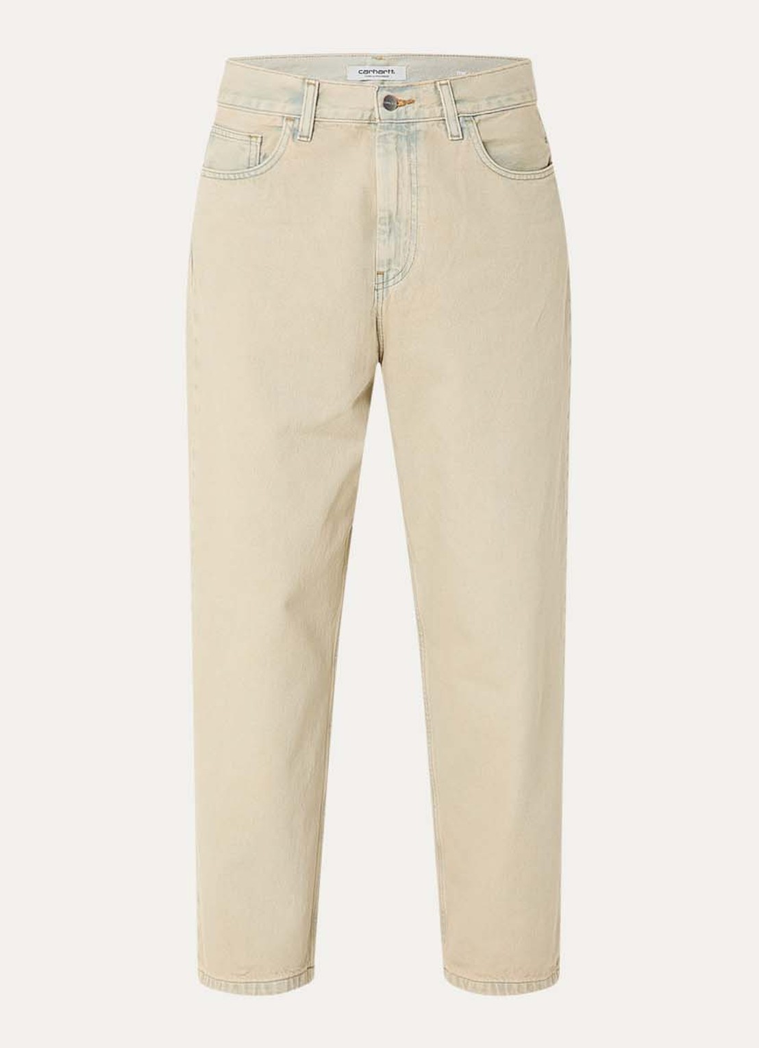 Carhartt WIP High waist straight leg jeans met gekleurde wassing - voorkant 2 creme