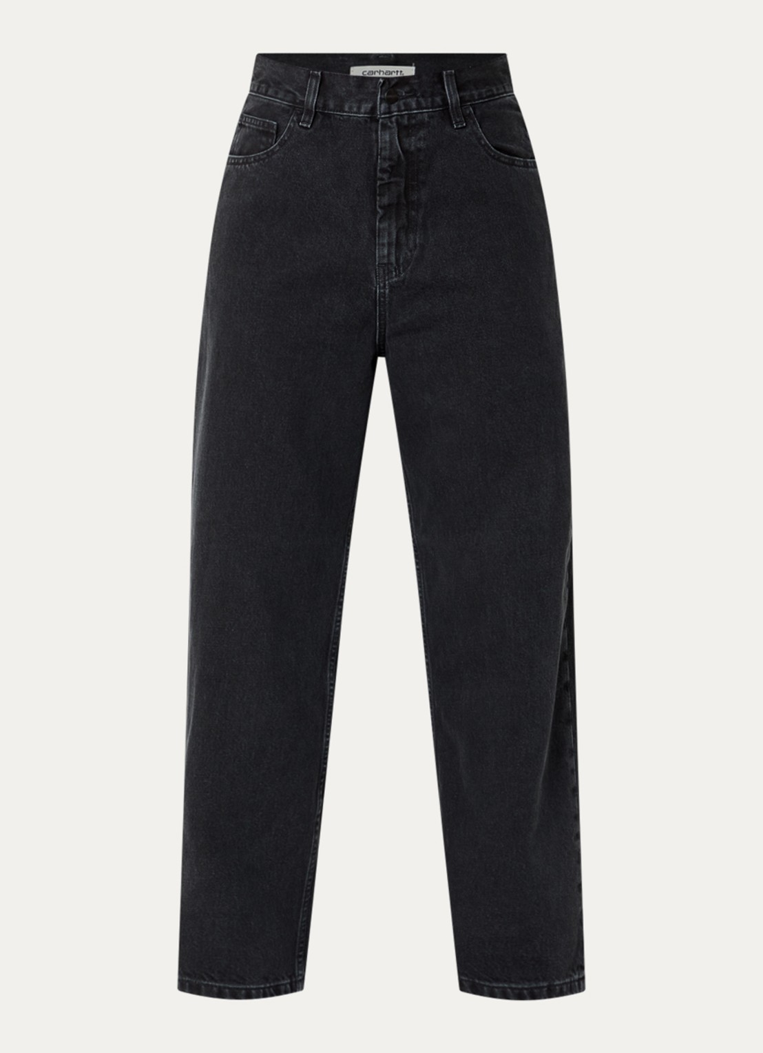 Carhartt WIP High waist straight leg jeans met gekleurde wassing - voorkant antraciet