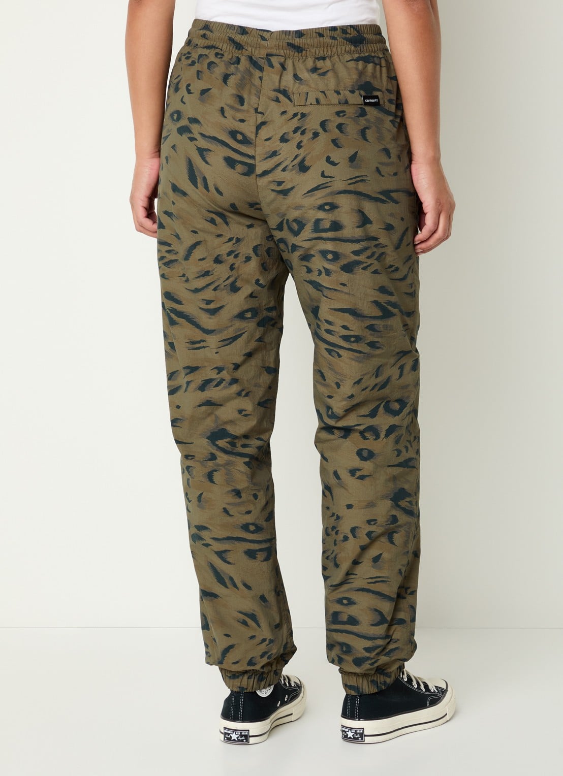 Carhartt WIP High waist tapered fit trackpants met steekzakken - achterkant 4 bronsgroen