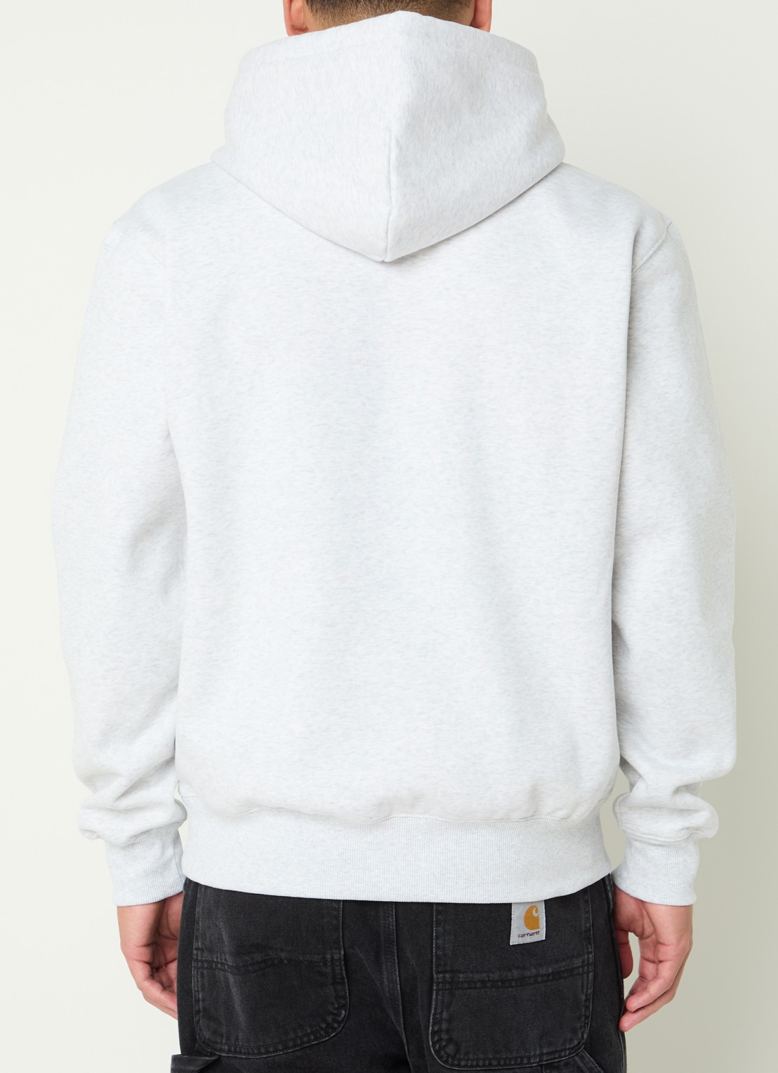 Carhartt WIP Hoodie met logoborduring - achterkant 4 lichtgrijs