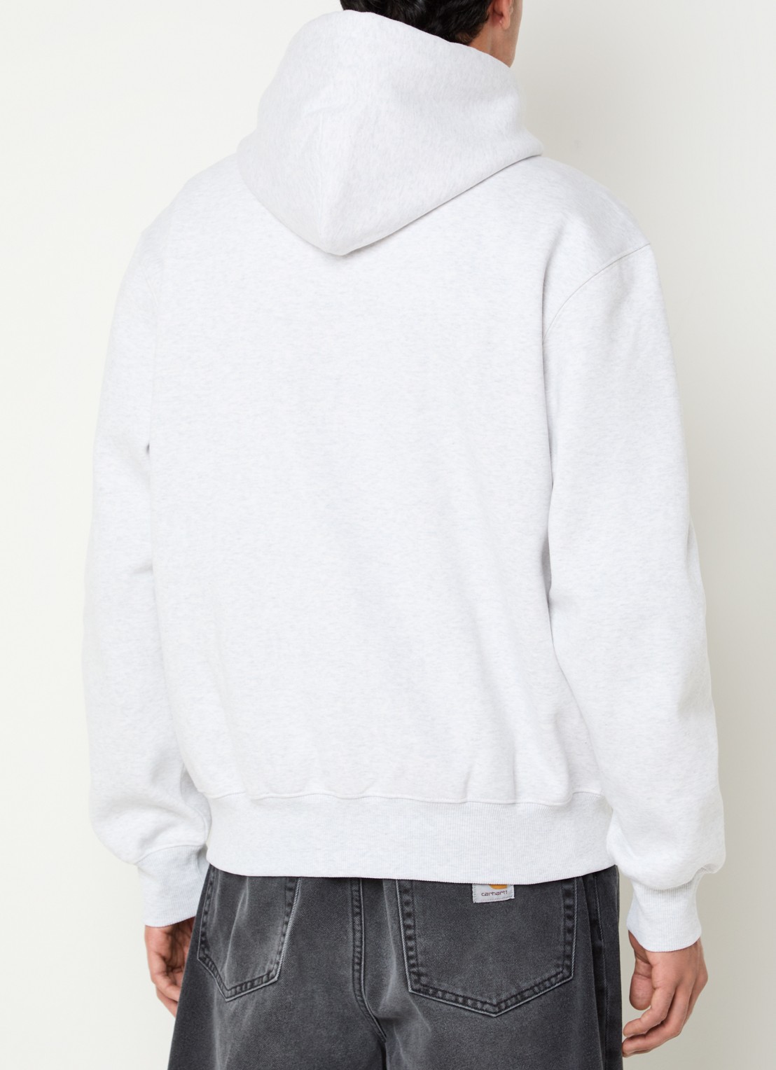 Carhartt WIP Hoodie met logoborduring - achterkant grijsmele
