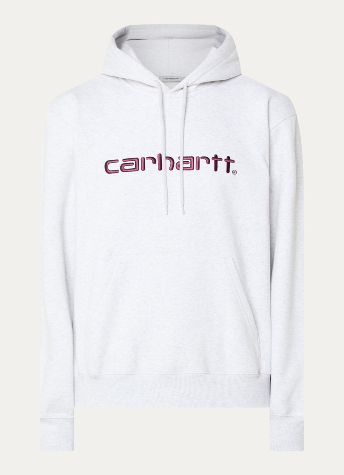 Carhartt WIP Hoodie met logoborduring - voorkant 2 grijsmele