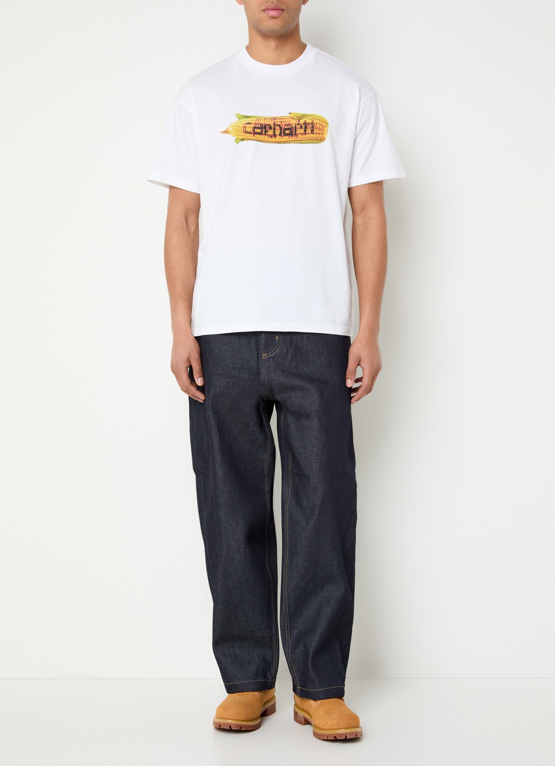 Carhartt WIP Hot Cob T-shirt met logoprint - voorkant 3 wit