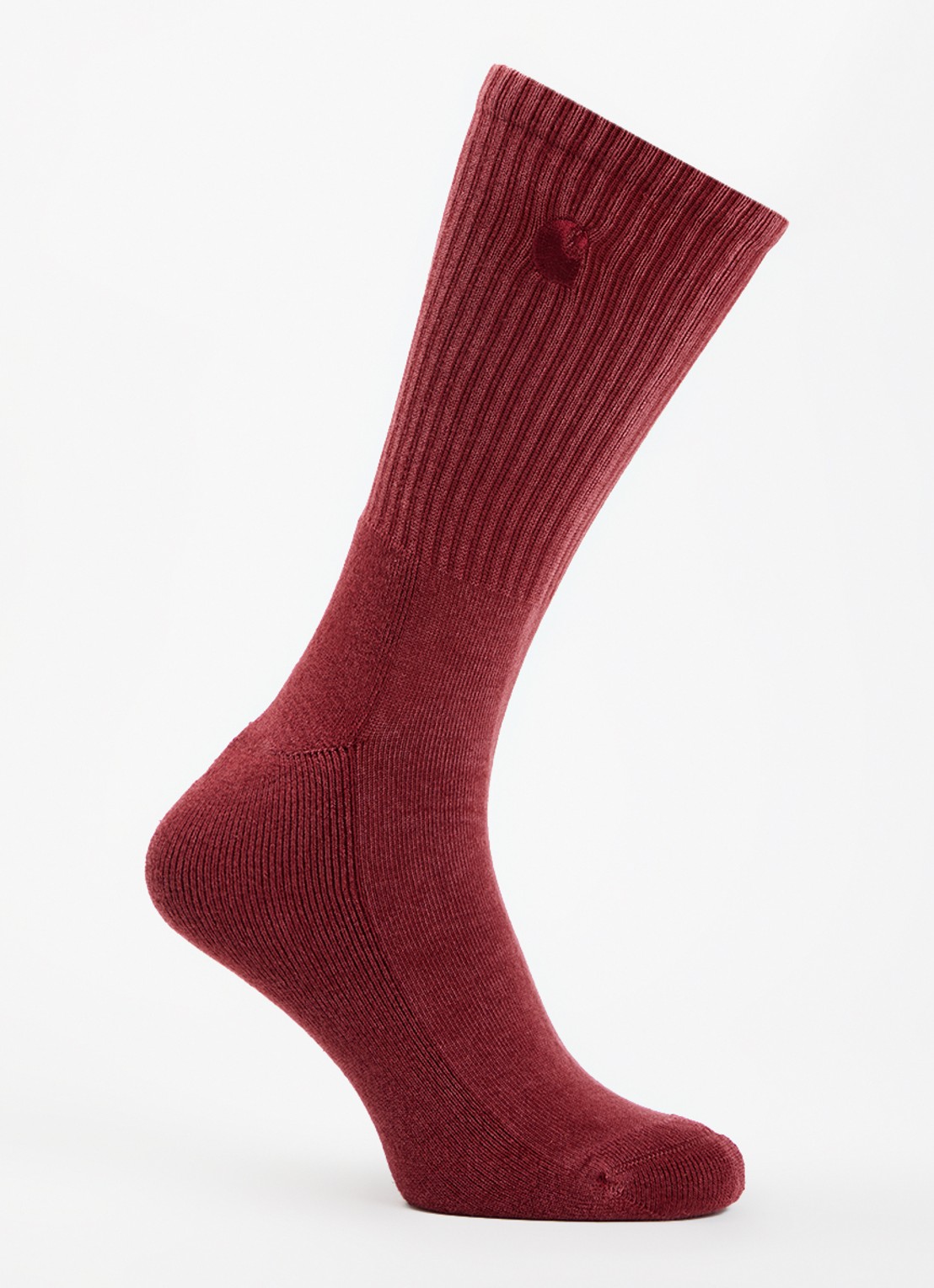 Carhartt WIP Hudson sokken met logoborduring - voorkant cranberryrood