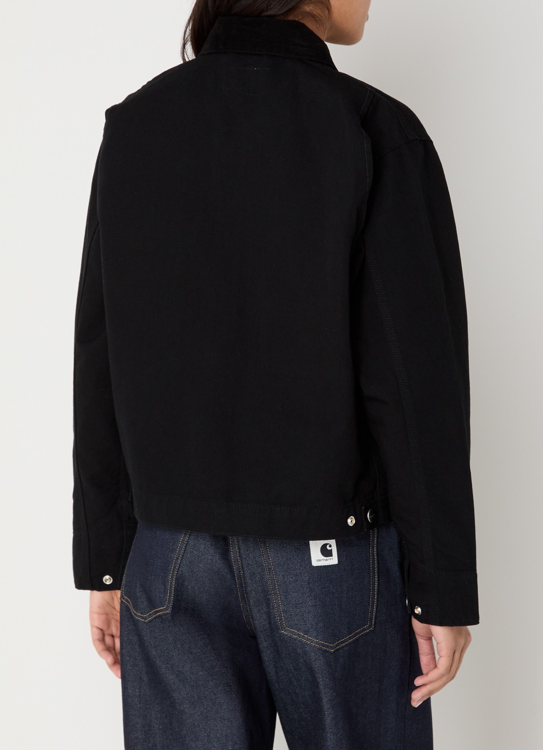 Carhartt WIP Jack met details van corduroy en steekzakken - achterkant zwart