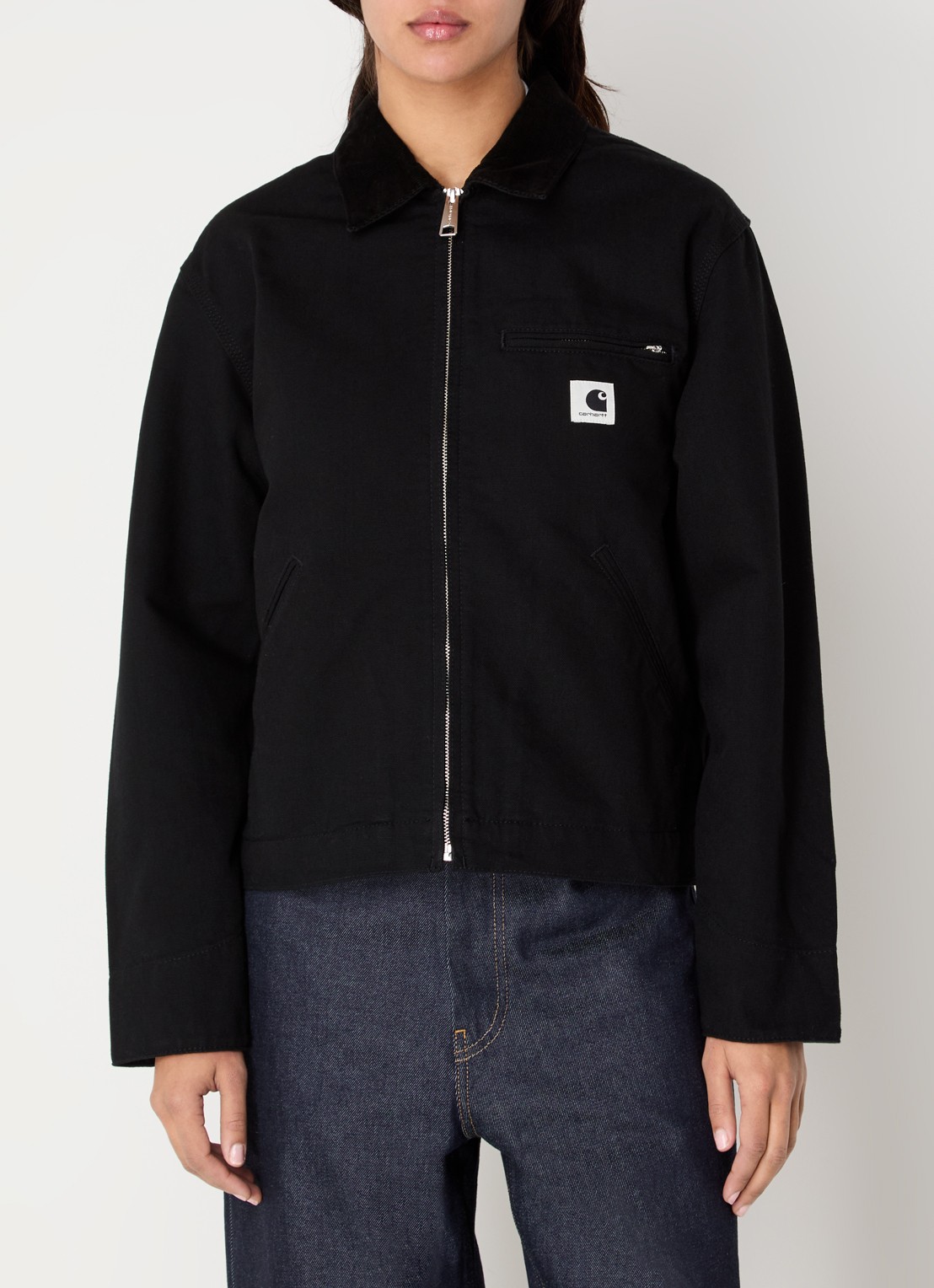 Carhartt WIP Jack met details van corduroy en steekzakken - detail 2 zwart