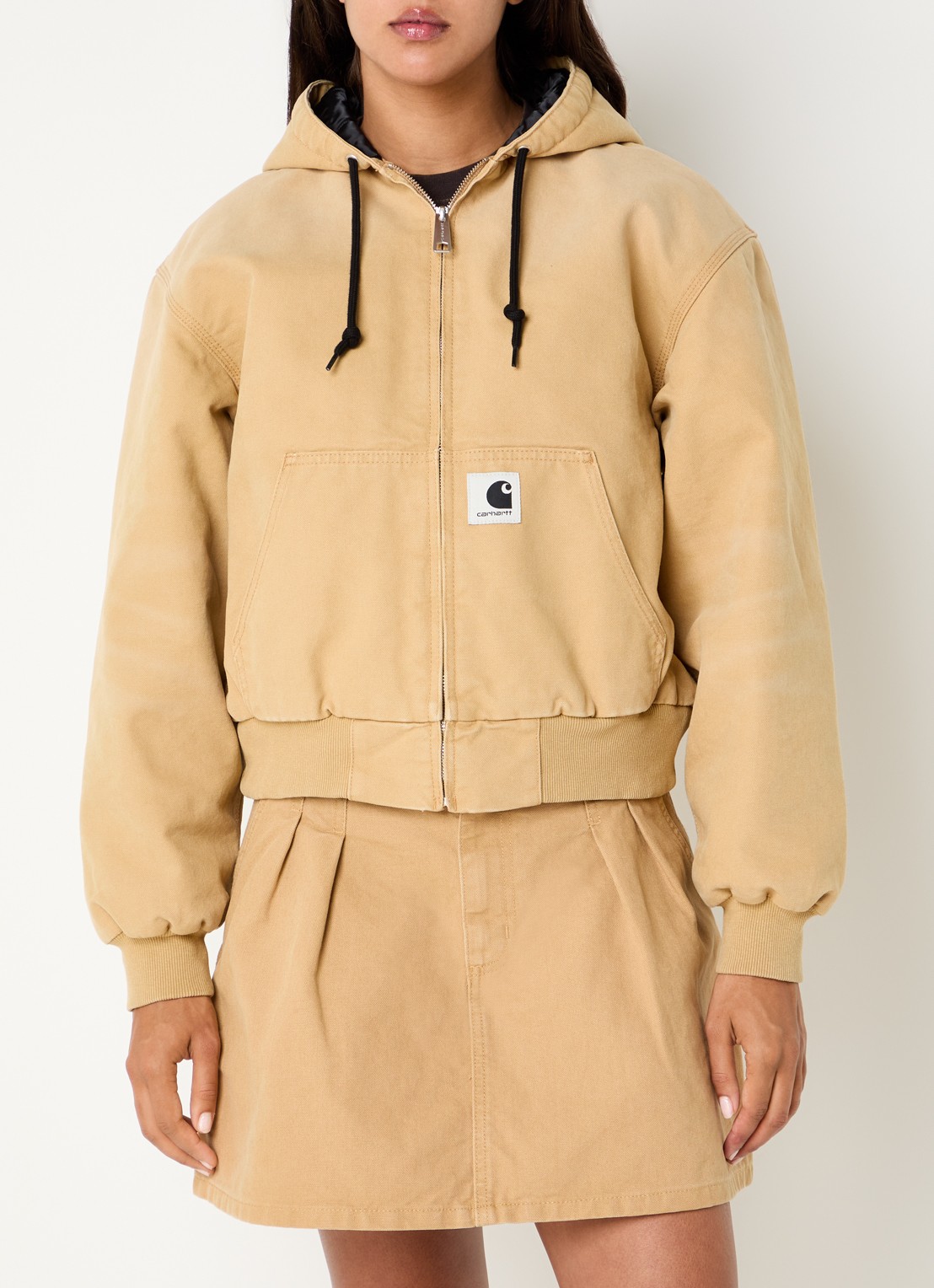 Carhartt WIP Jack met logo en steekzakken - detail camel