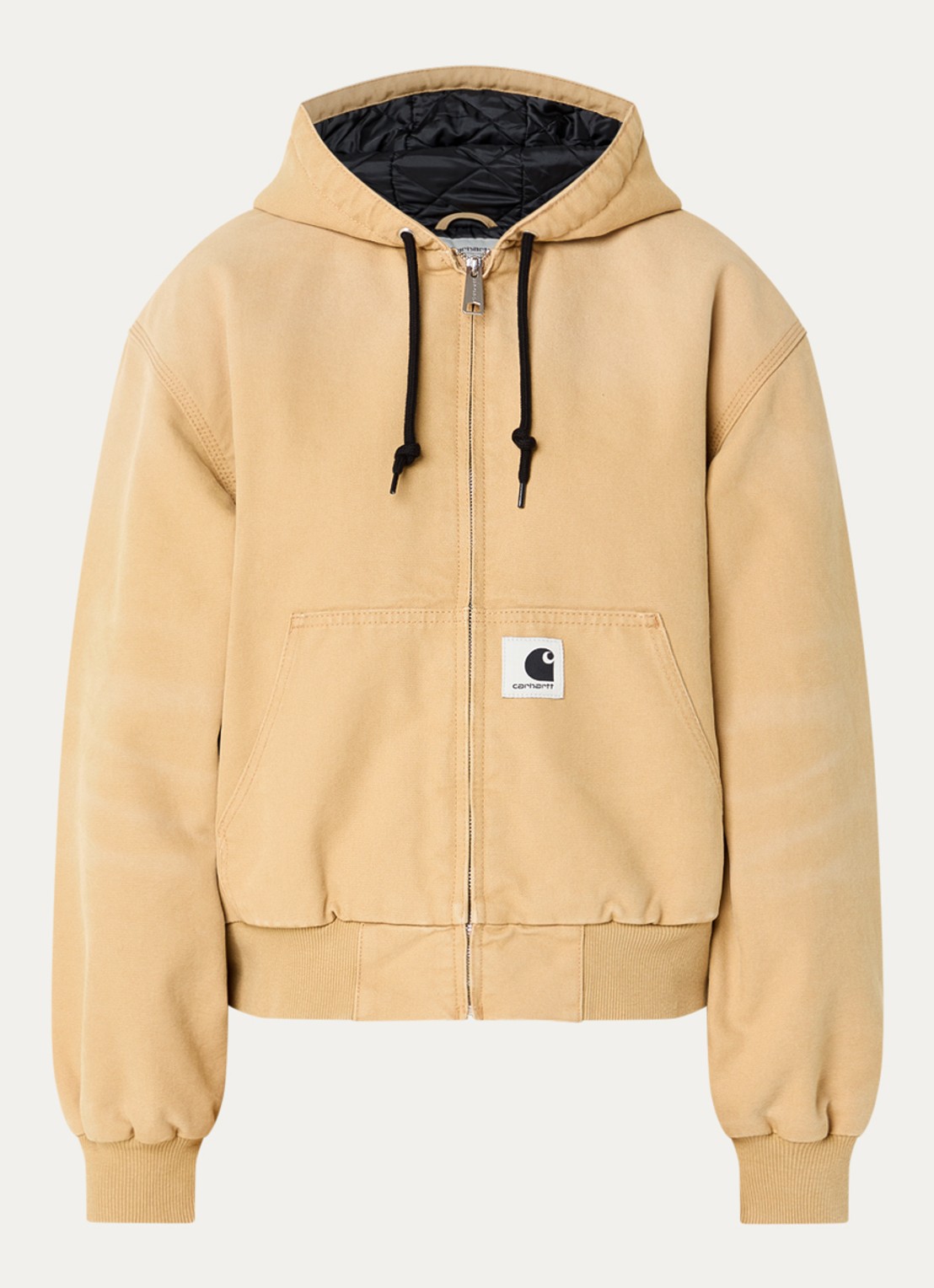 Carhartt WIP Jack met logo en steekzakken - voorkant 3 camel