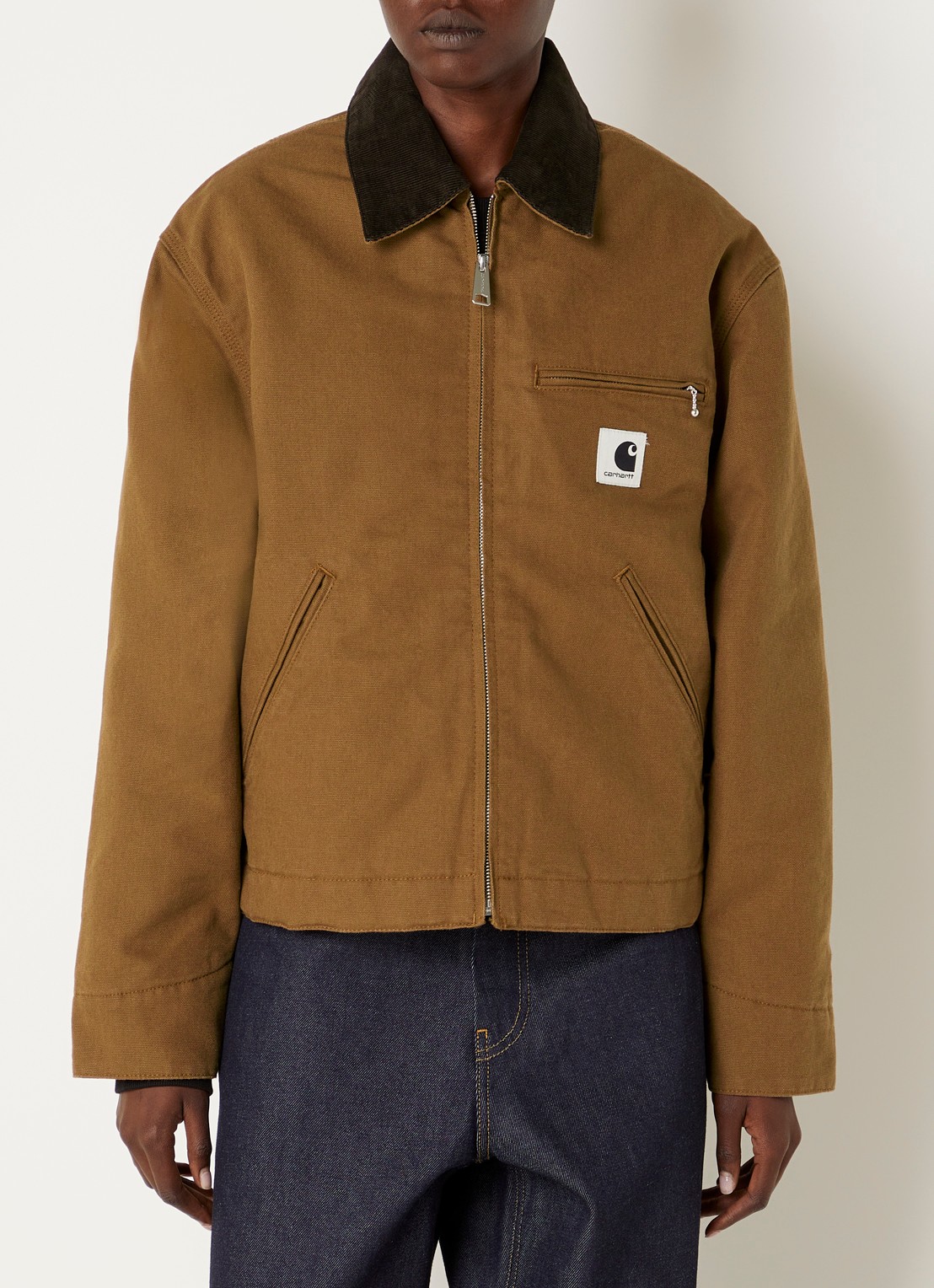 Carhartt WIP Jack met logo en steekzakken - detail 3 cognac