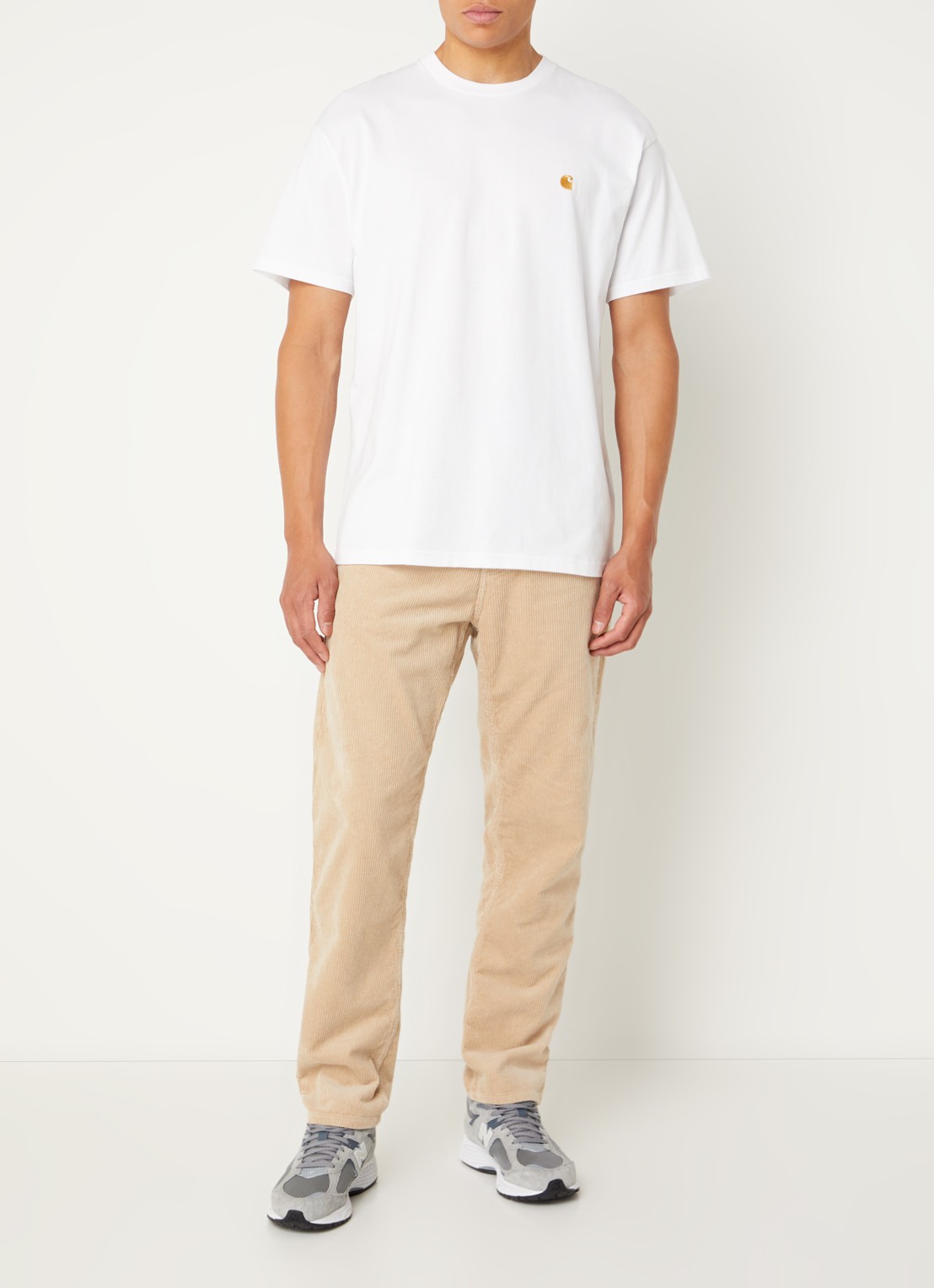 Carhartt WIP Jadon straight leg jeans met donkere wassing  - voorkant 6 beige