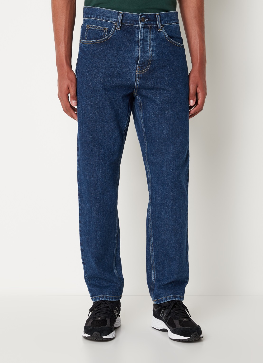 Carhartt WIP Jadon straight leg jeans met donkere wassing  - detail indigo