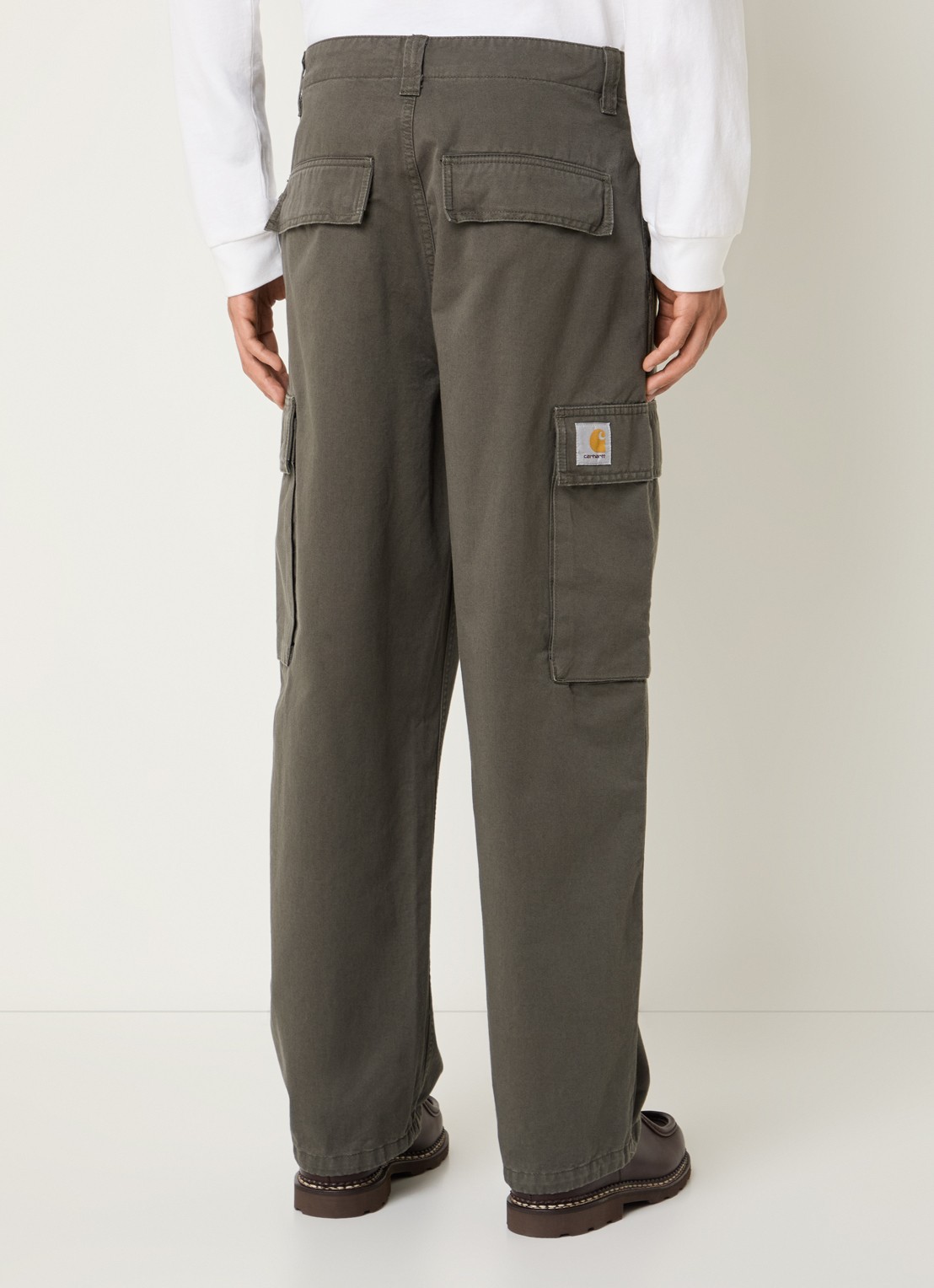 Carhartt WIP Kade loose fit cargobroek met klepzakken - achterkant 3 legergroen