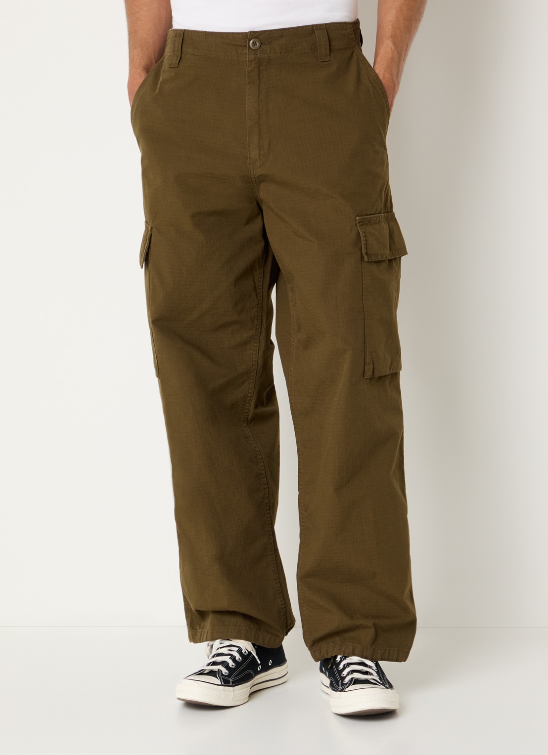 Carhartt WIP Kade straight fit cargobroek met steekzakken - detail 4 legergroen