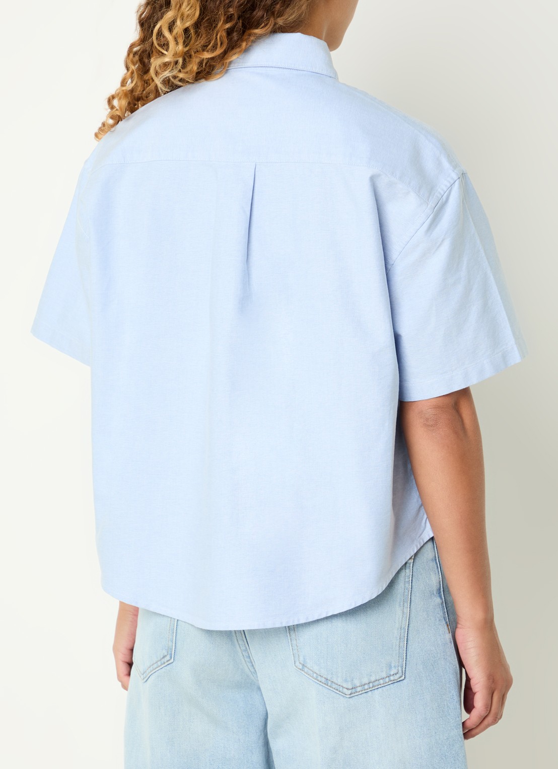 Carhartt WIP Kaia blouse met logoborduring - achterkant 4 blauwgrijs
