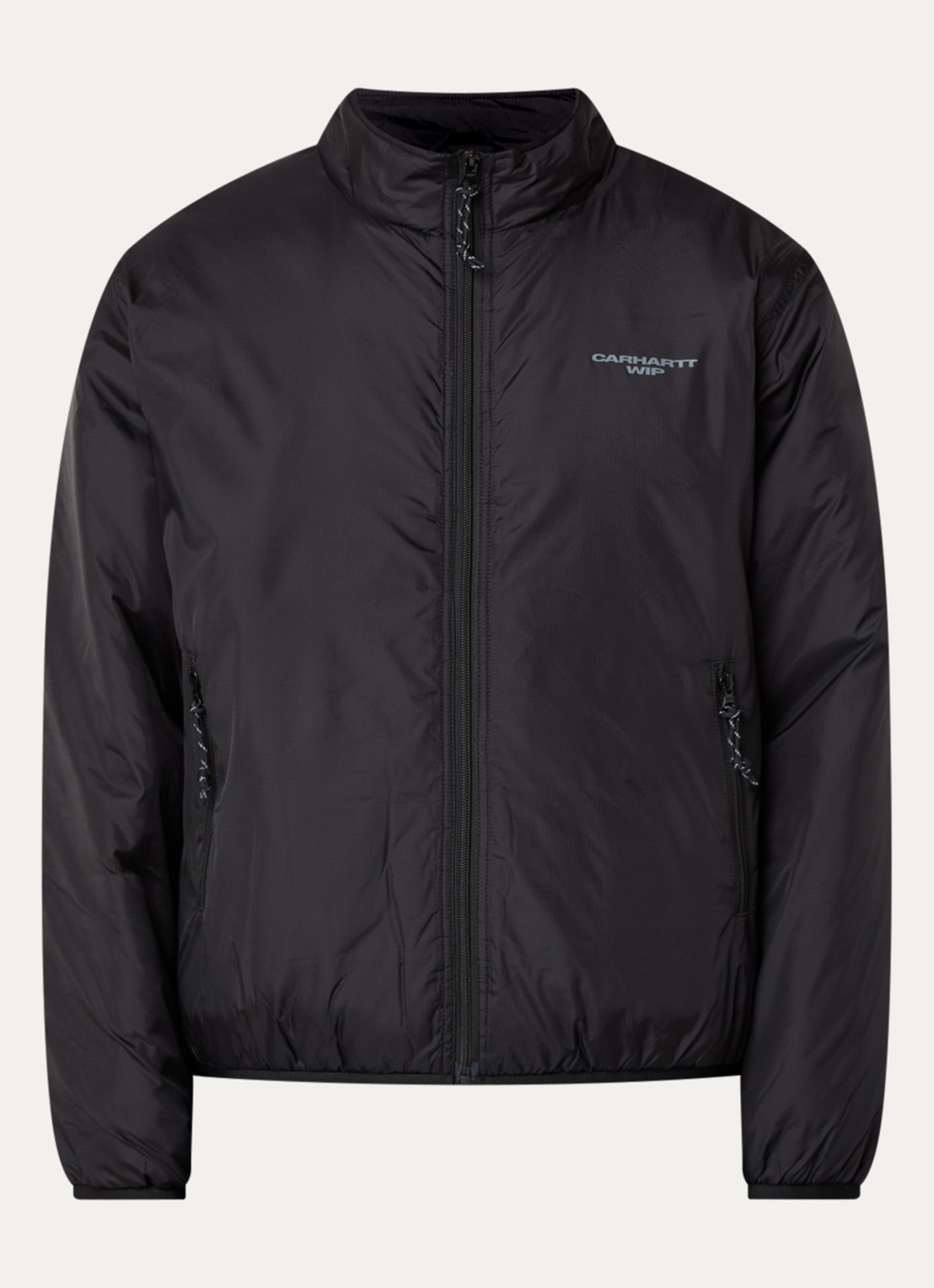 Carhartt WIP Kandler gewatteerd jack met logo - voorkant 3 zwart