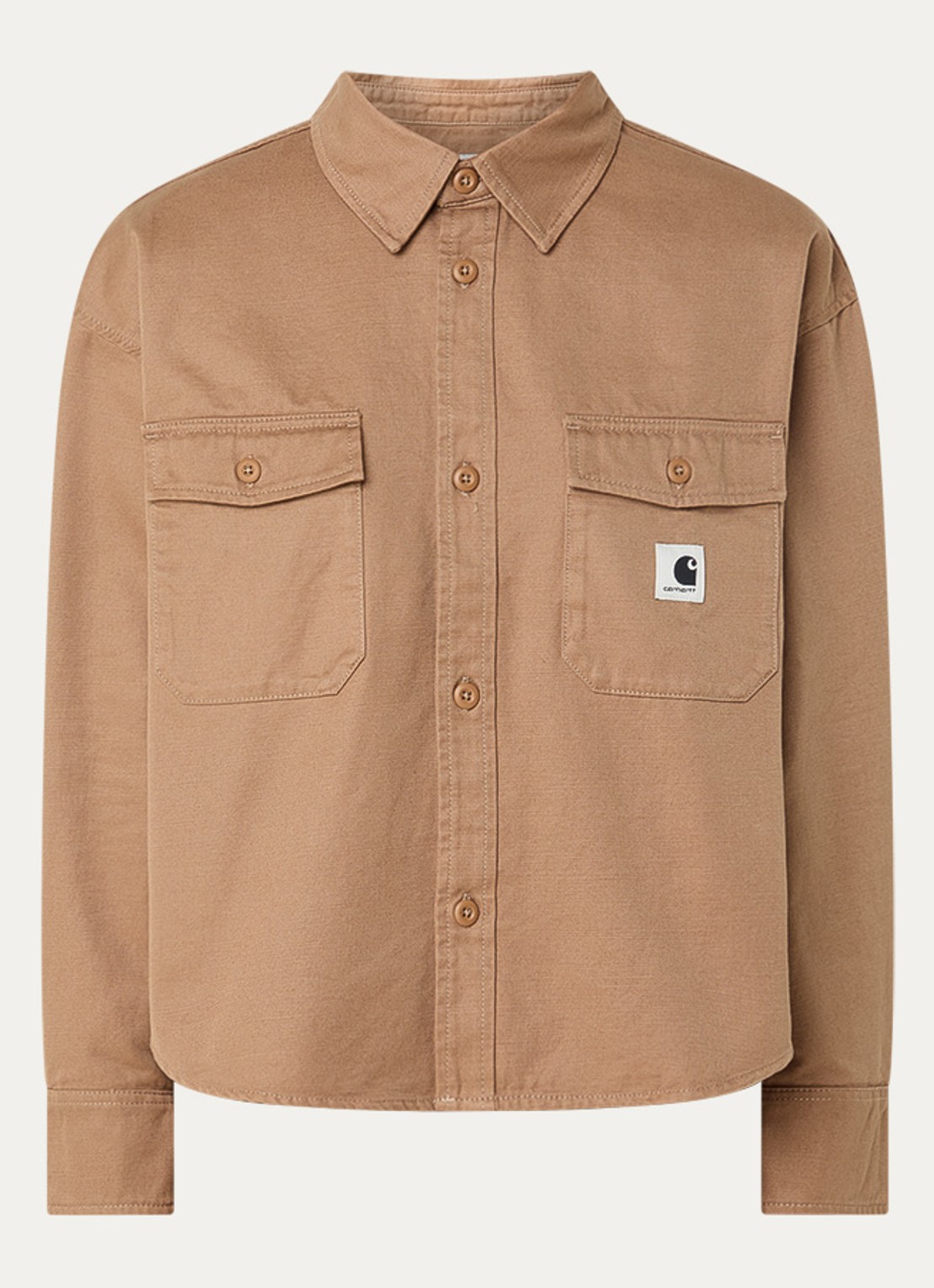 Carhartt WIP Kelly jack met klepzakken en logo - voorkant 3 camel