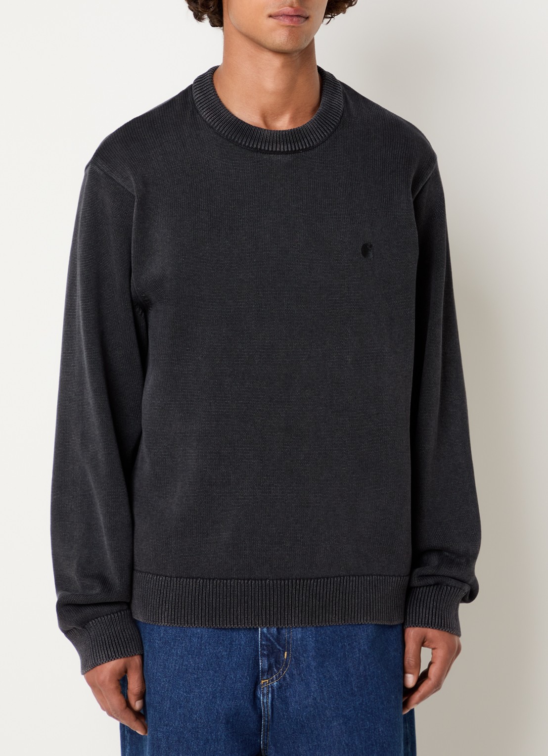 Carhartt WIP Kori fijngebreide trui met logoborduring - detail 4 zwart
