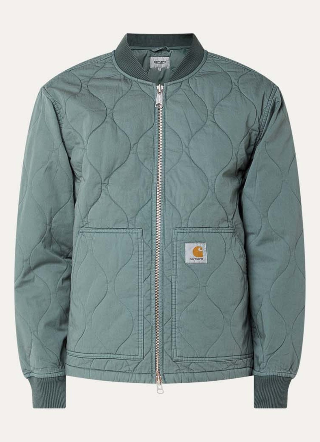 Carhartt WIP Kylan jack met quilt patroon en steekzakken - voorkant 2 groen