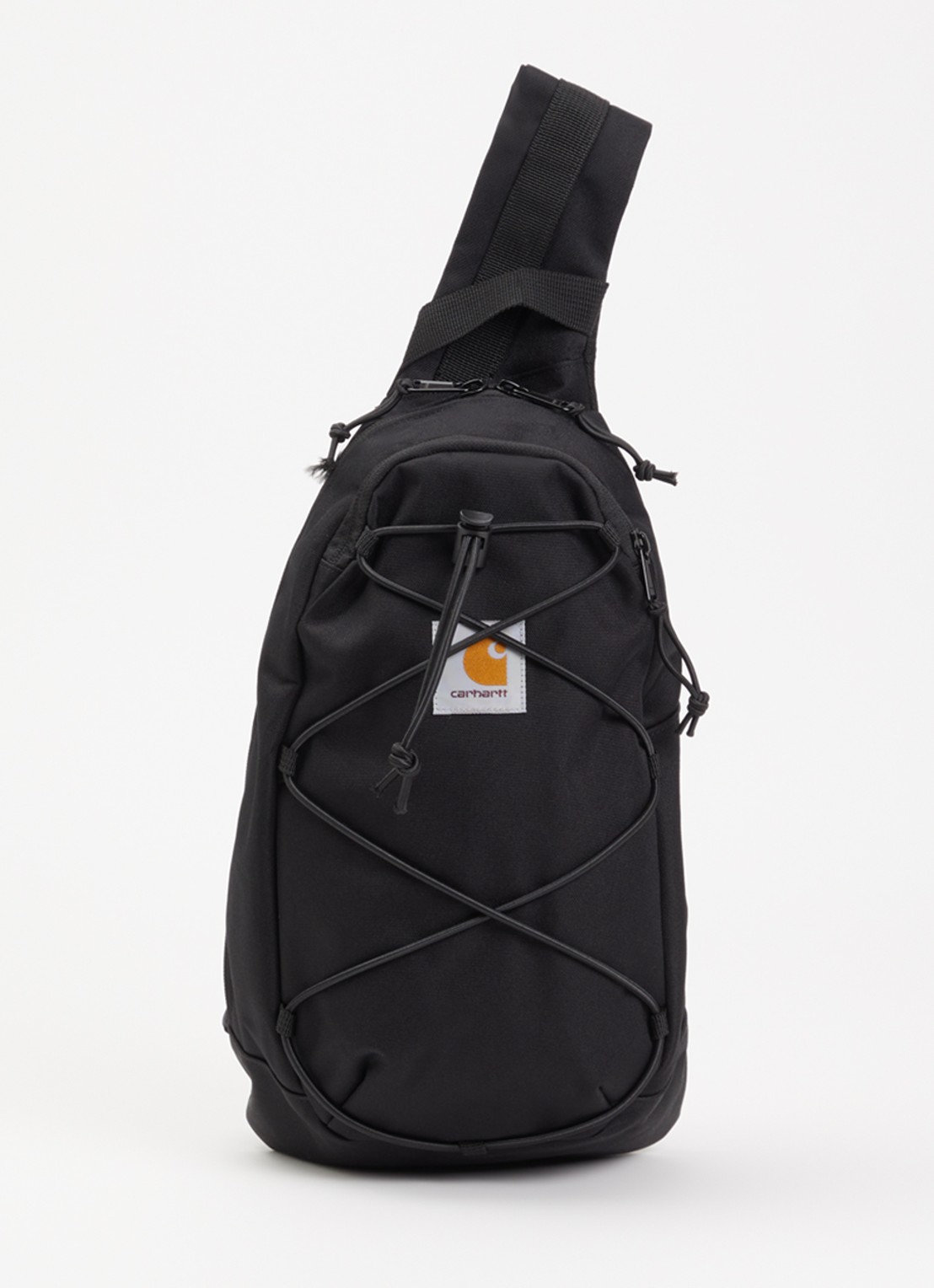 Carhartt WIP Kyle schoudertas met logo en verstelbare schouderriem - voorkant 2 zwart