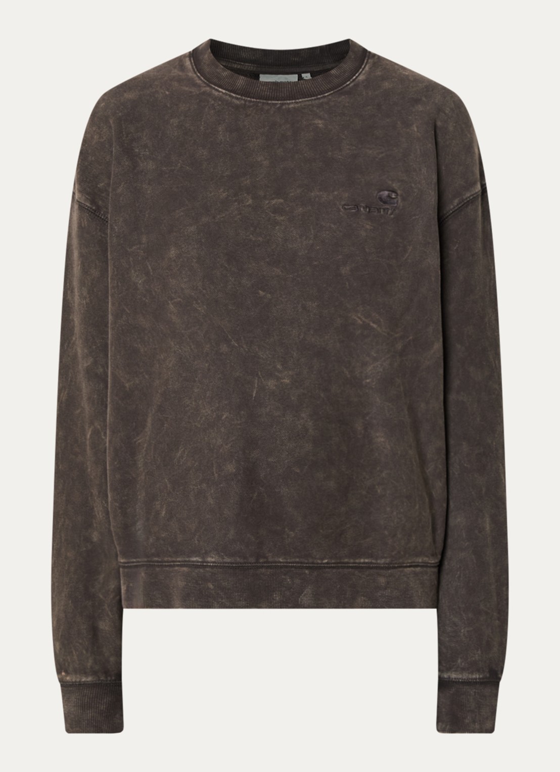 Carhartt WIP Lambert sweater met verwassen effect - voorkant 3 bruin