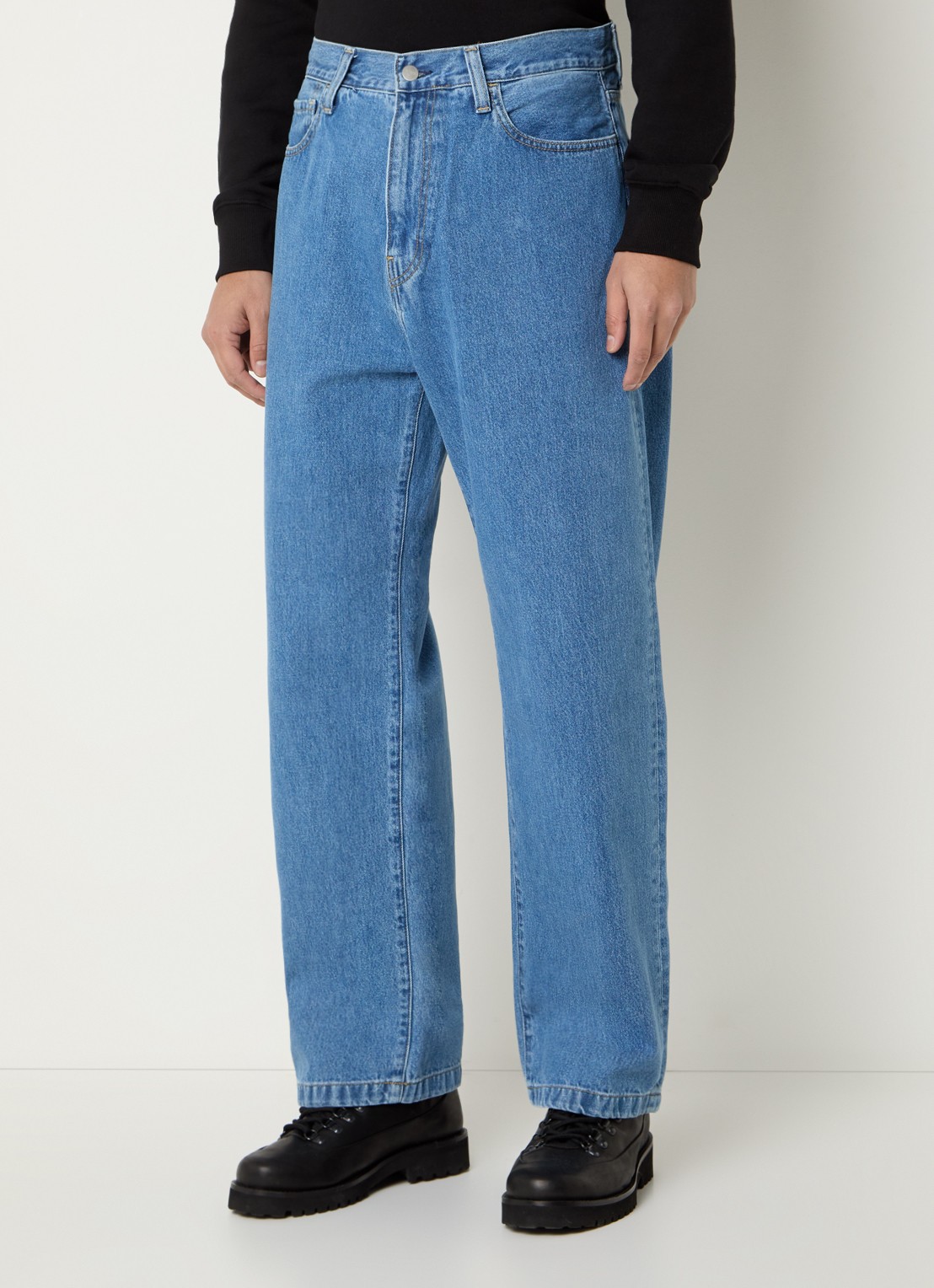Carhartt WIP Landon loose fit jeans met medium wassing - detail indigo