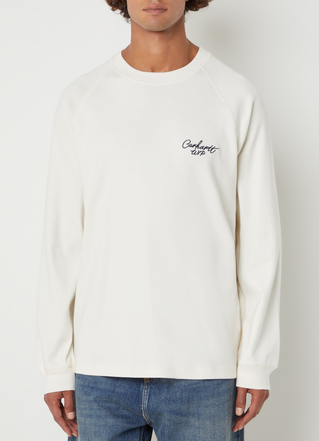Carhartt WIP Longsleeve met logoborduring - detail zwart