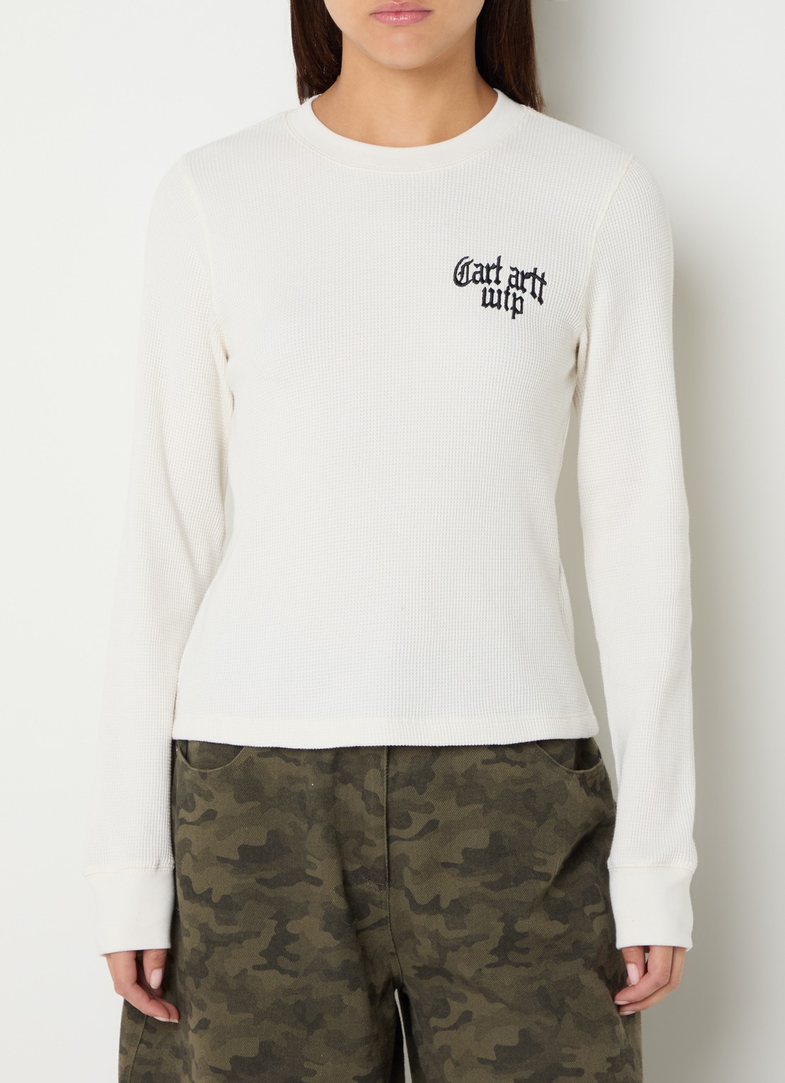 Carhartt WIP Longsleeve met logoprint - detail wit