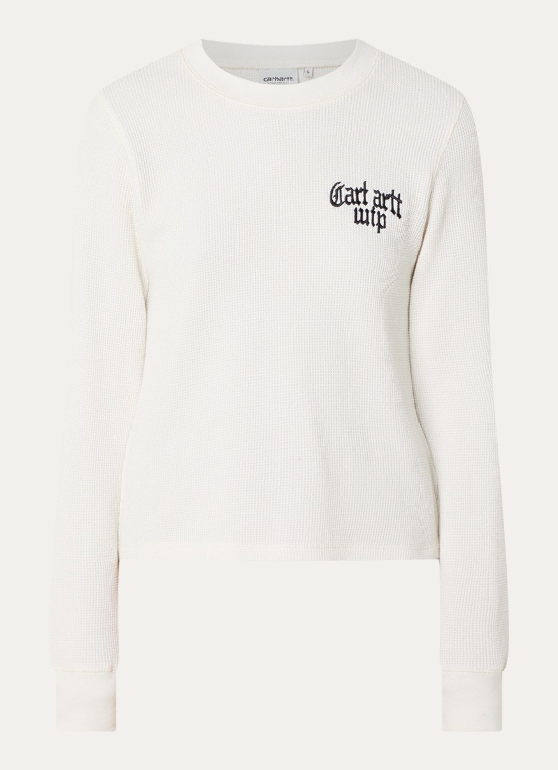 Carhartt WIP Longsleeve met logoprint - voorkant 3 wit