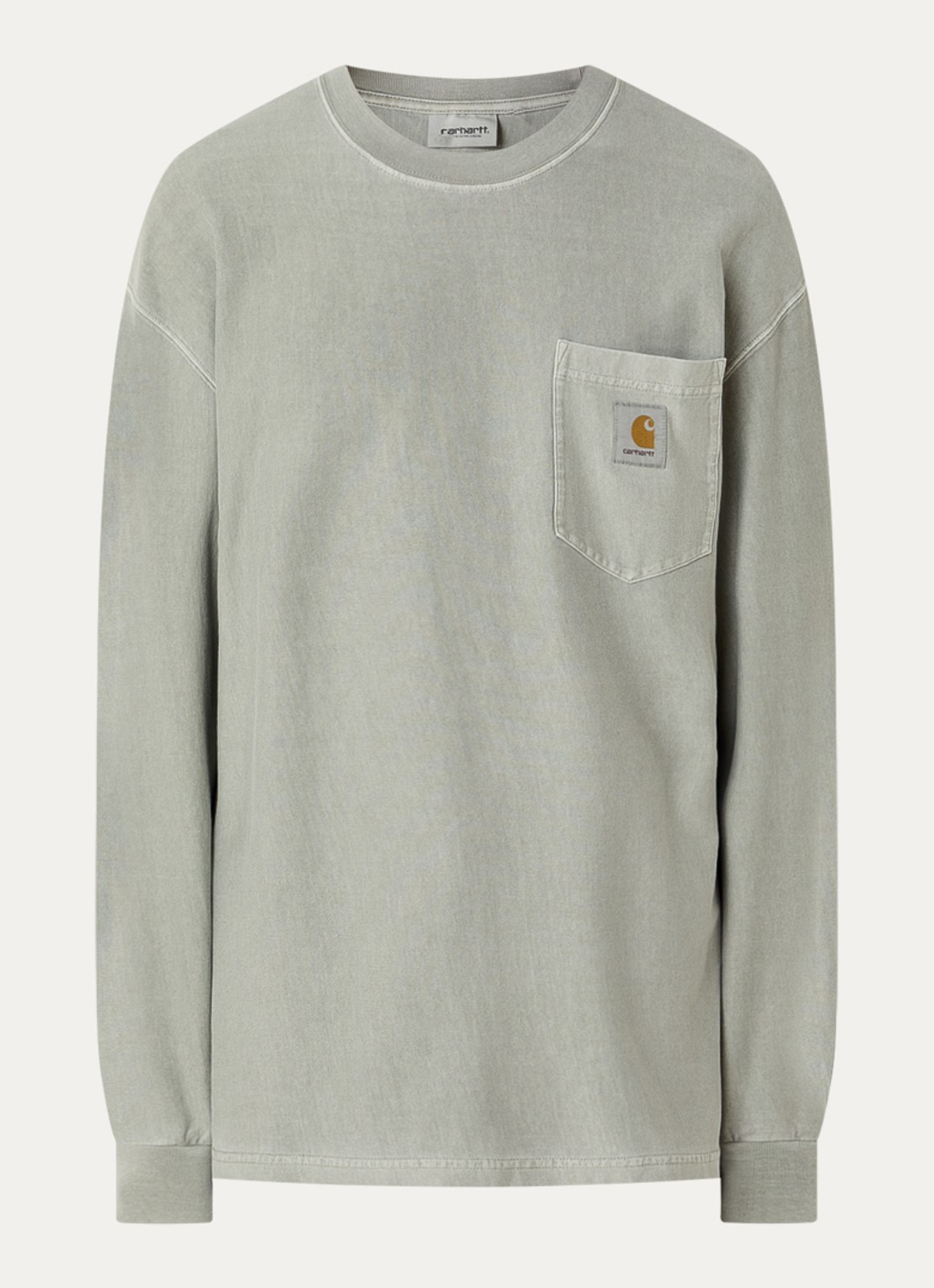 Carhartt WIP Loose Pocket long sleeve met logo - voorkant 2 groen